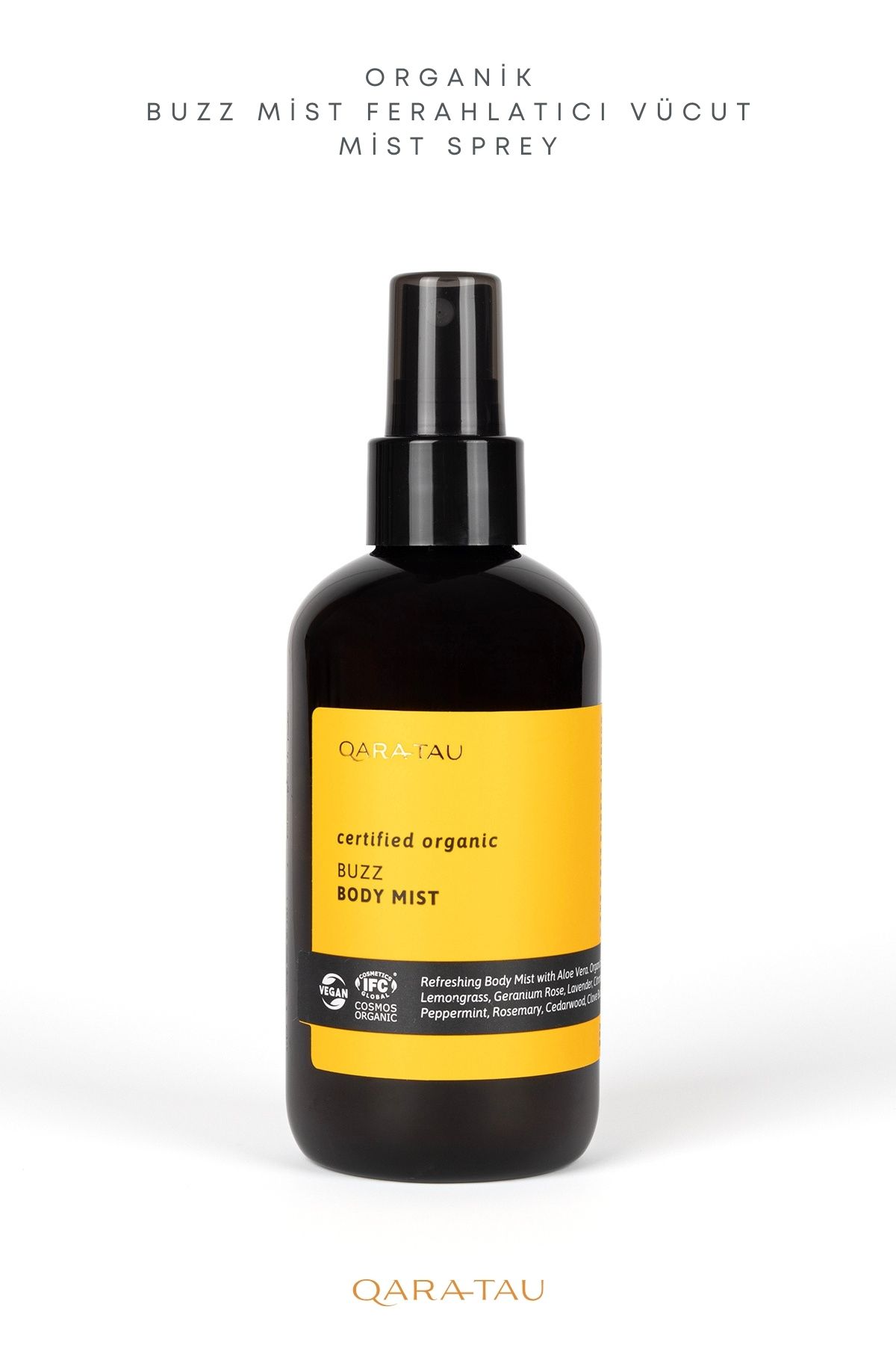 اسپری مه‌پاشی بدن ارگانیک Buzz Mist 200 میلی‌لیتر qaratau