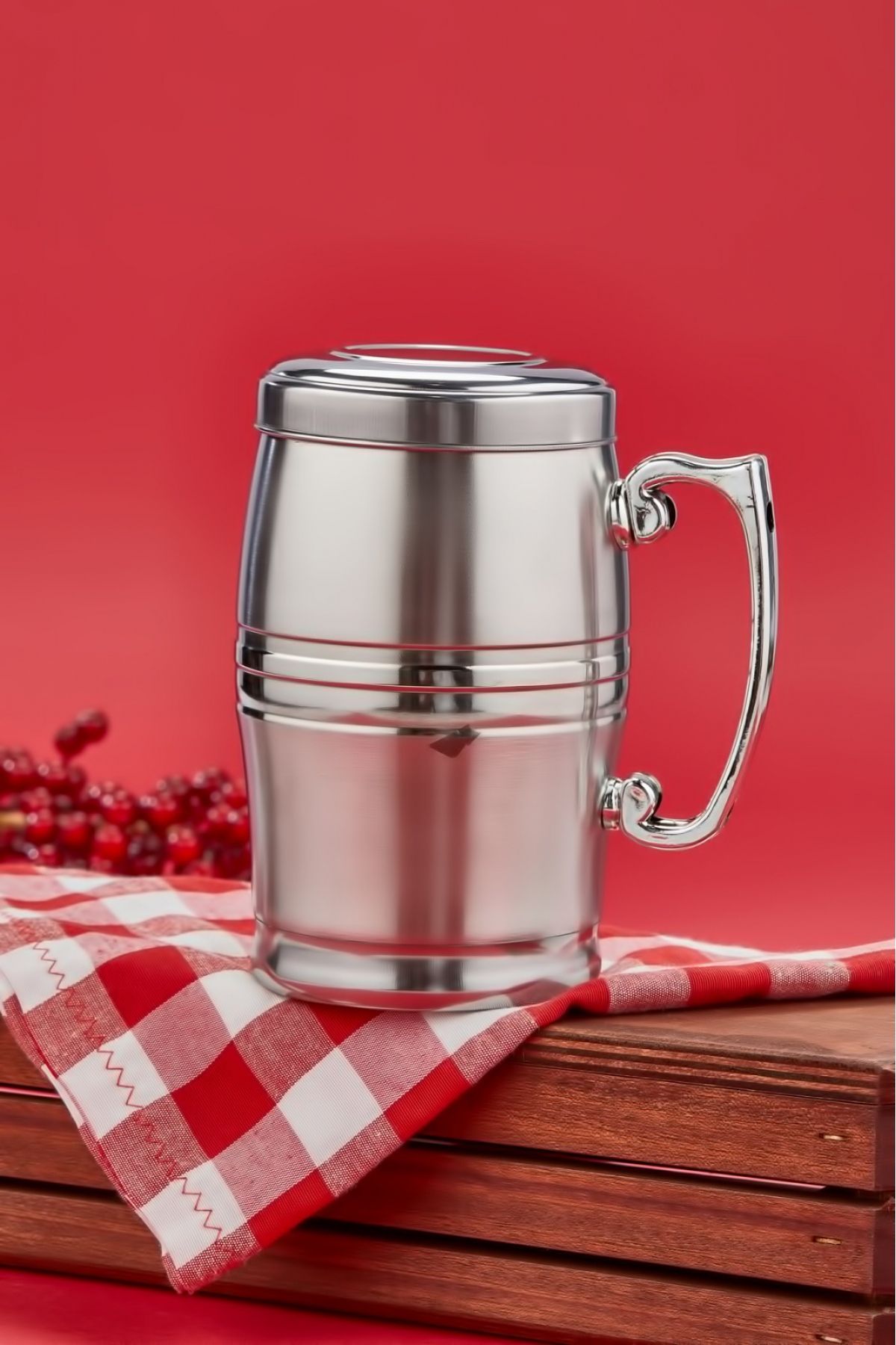 فلاسک خاکستری 380 میل فنجان استیل ضد زنگ Cooker