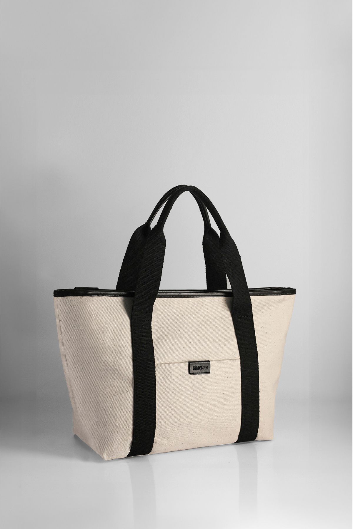 Rimense Linen Black Column Canvas Lined Hand and Shoulder Bag Trendyol