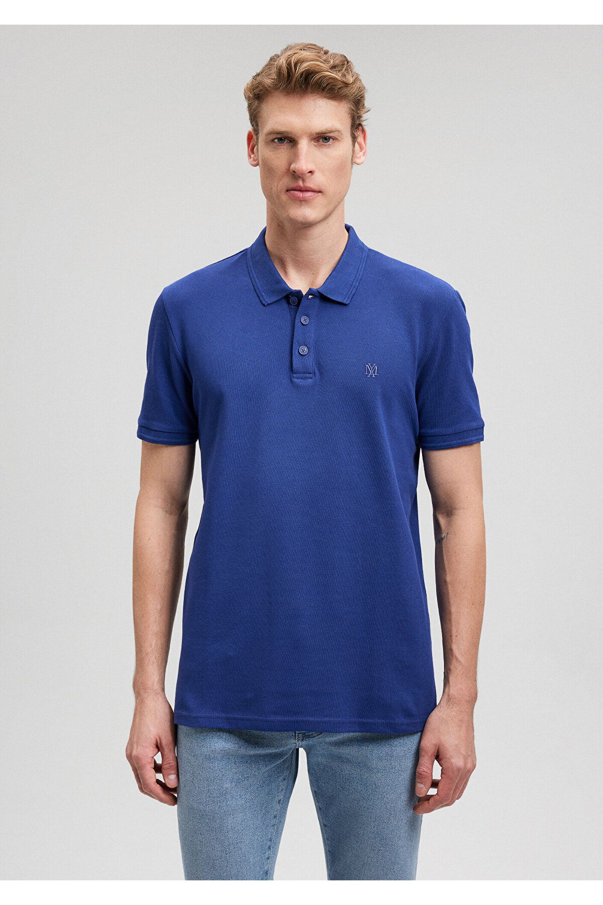 Mavi تی شرت آبی چوگان دریایی Slim Fit / Bark Cut 064946-70758