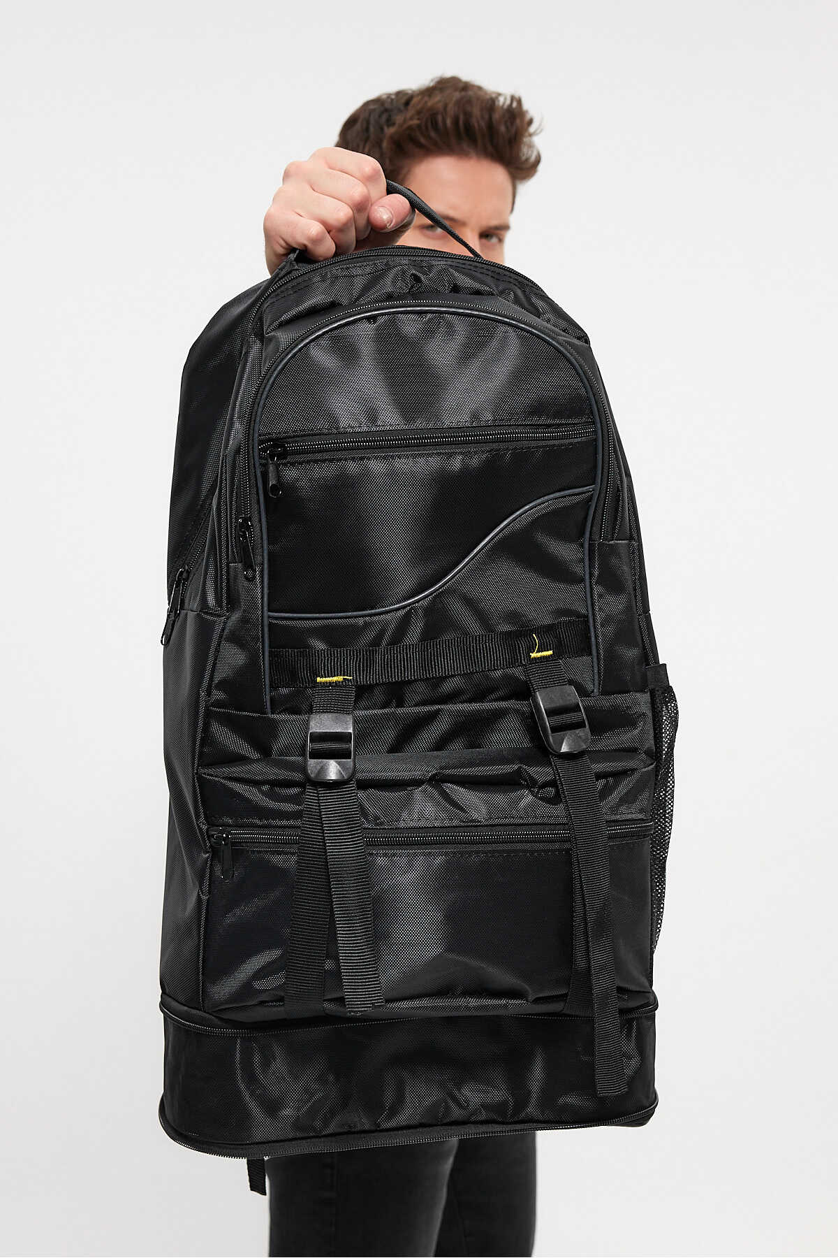 Weynes-Unisex Black Waterproof Mountaineer Camping Travel Soldier Backpack WSB0844 2