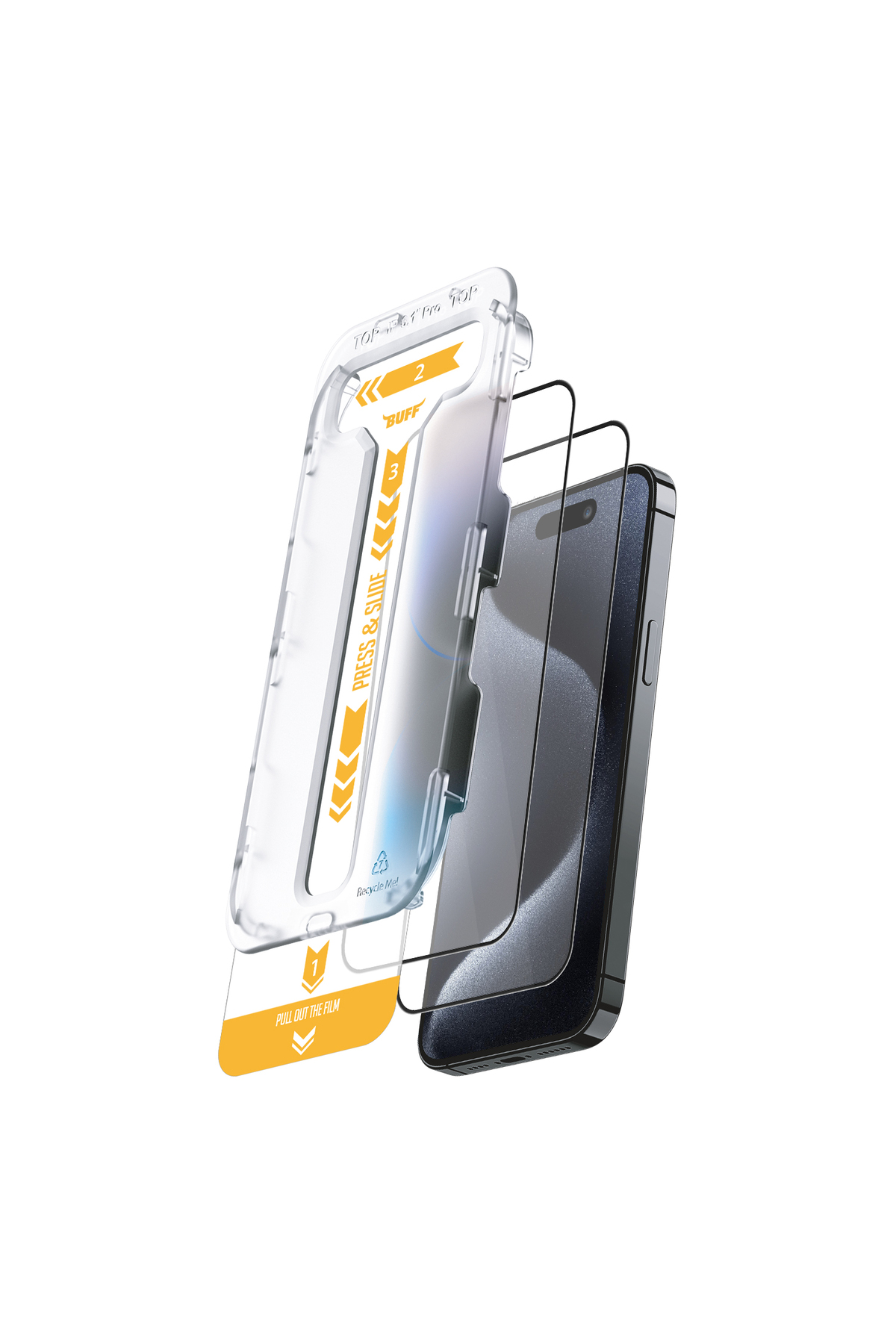Buff iPhone 15 Pro 5D EasyFit 2 Adet Ekran Koruyucu 3