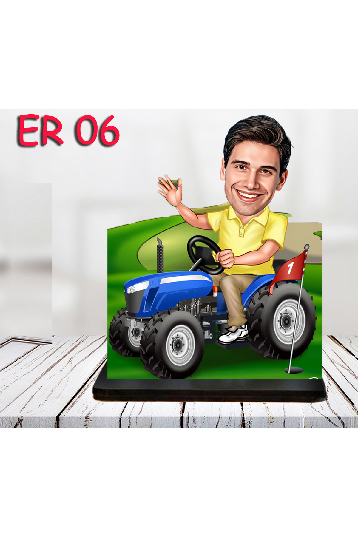 Personalized Wooden Figurine - Man Driving Cartoon Figurine 6
