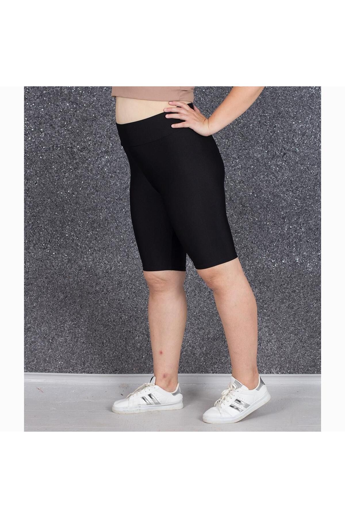 Truva XXL-Large Size Recovery Shiny Disco Shorts Leggings Colorful Tm2175 2