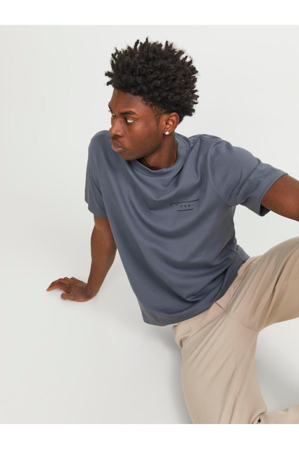 تیشرت مردانه خاکستری جک اند جونز | TYC0154A15A6B5B951 اورجینال - تصویر 2