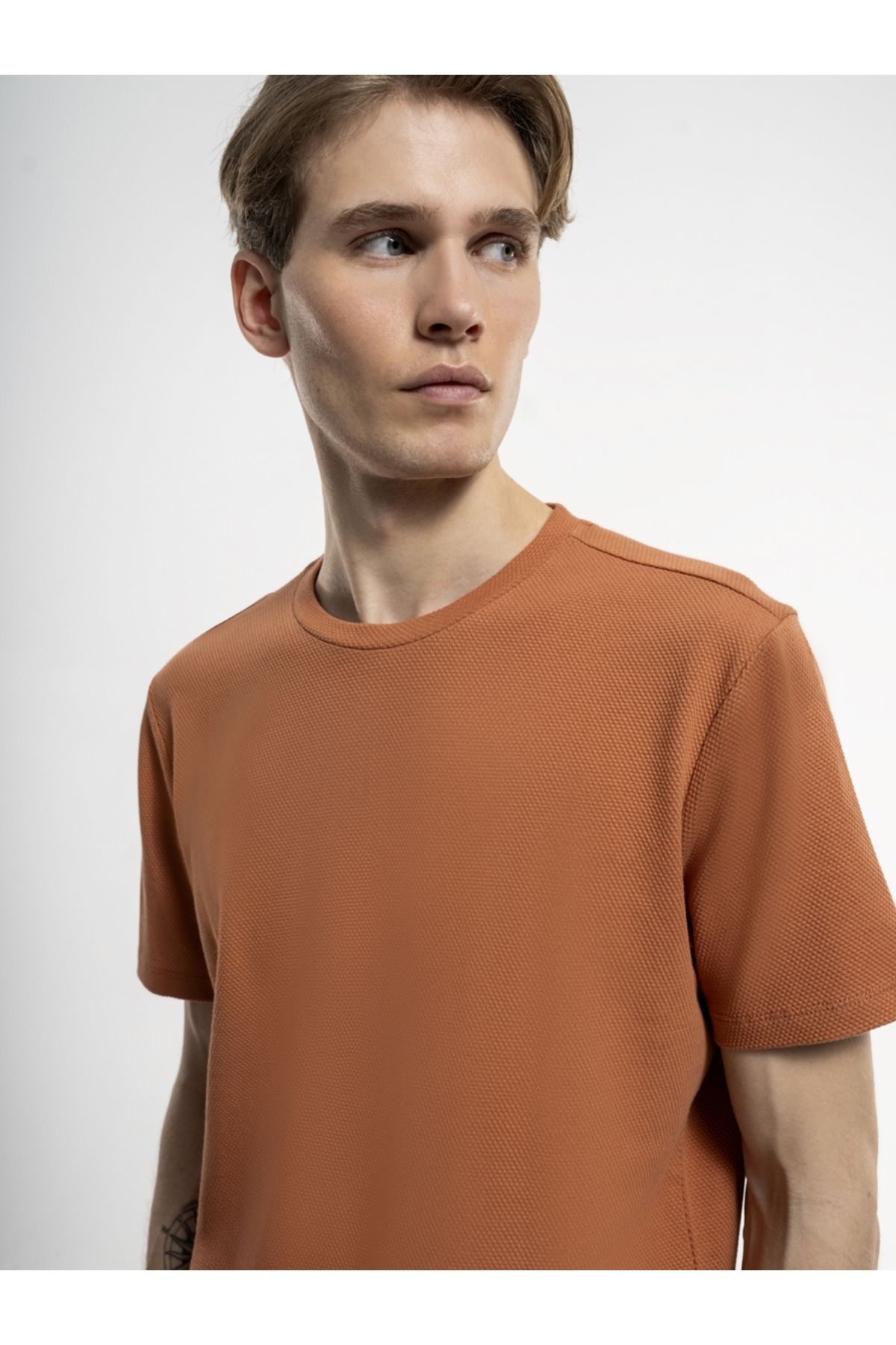 تی شرت نارنجی مردانه Tshirt C.Kol 6814 معمولی مناسب Loft