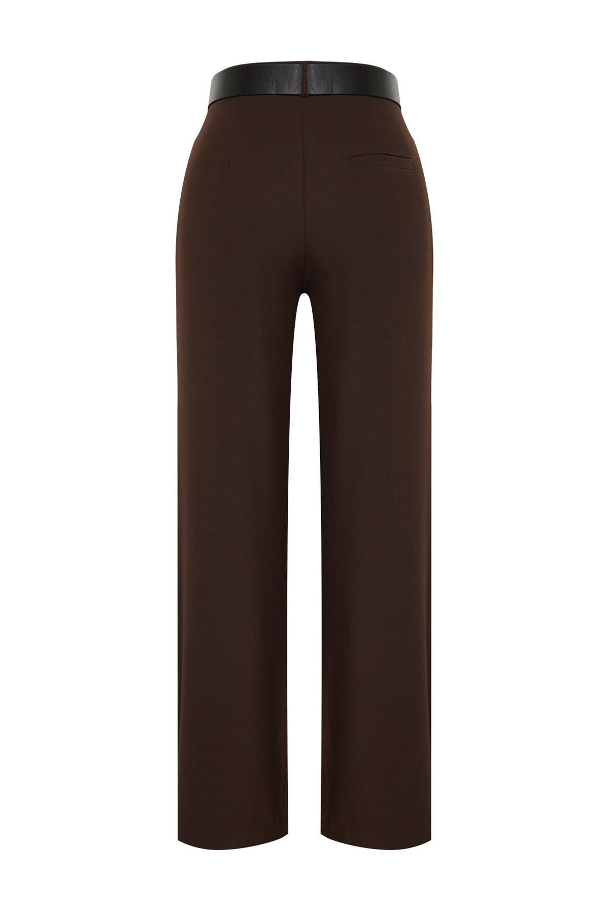 Trendyolmilla  Kahverengi Wide Leg Kemerli Dokuma Kumaş Pantolon TWOSS24PL00104 - Görsel 7