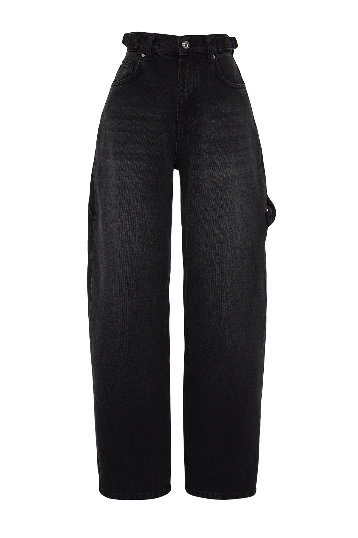Trendyolmilla  Siyah More Sustainable Bol Kesim Yüksek Bel Loose Baggy Jeans TWOAW24JE00308 - Görsel 7