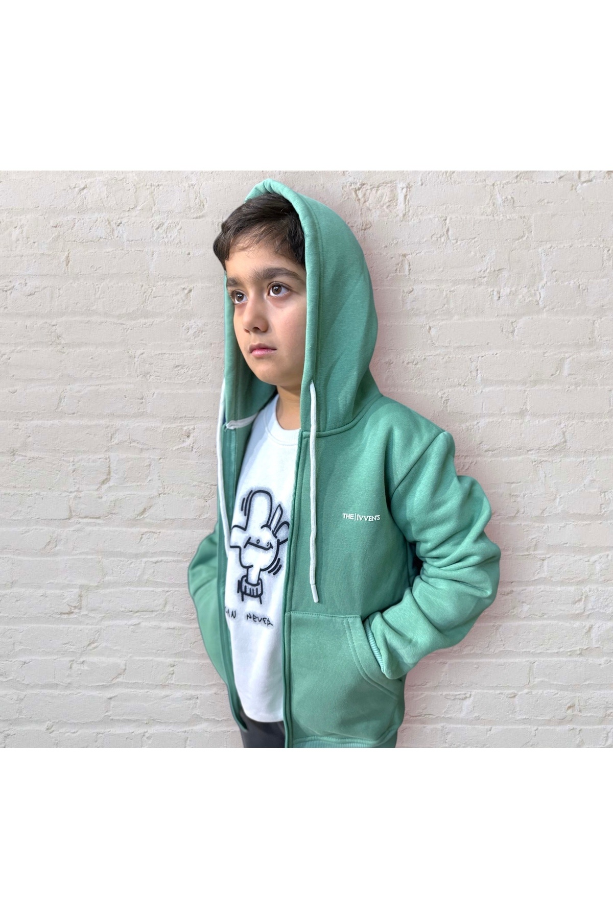 سویشرت پسرانه سبز İvven's | 1313-02 اورجینال - تصویر 3