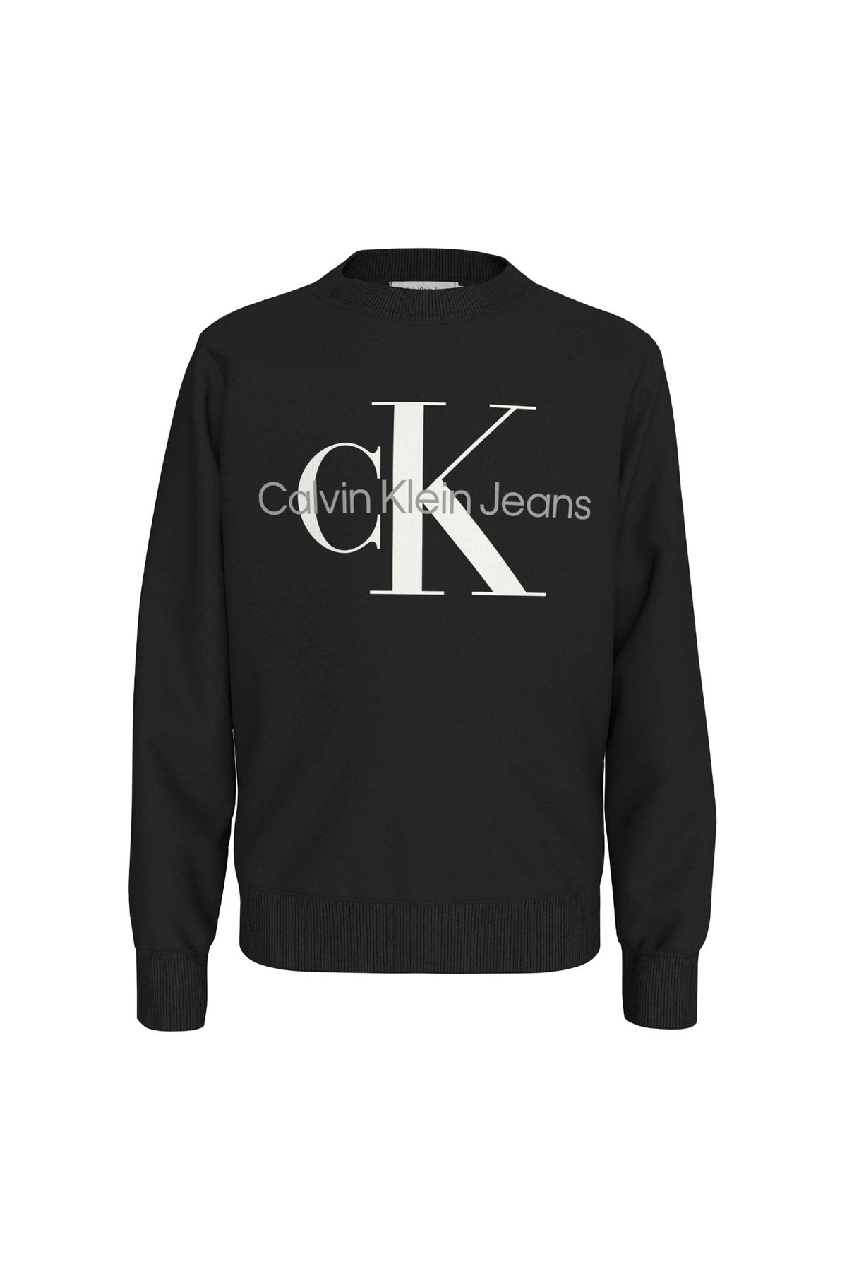 Calvin Klein Bask l Erkek Siyah Sweatsh rt Ck Monogram Terry Cn