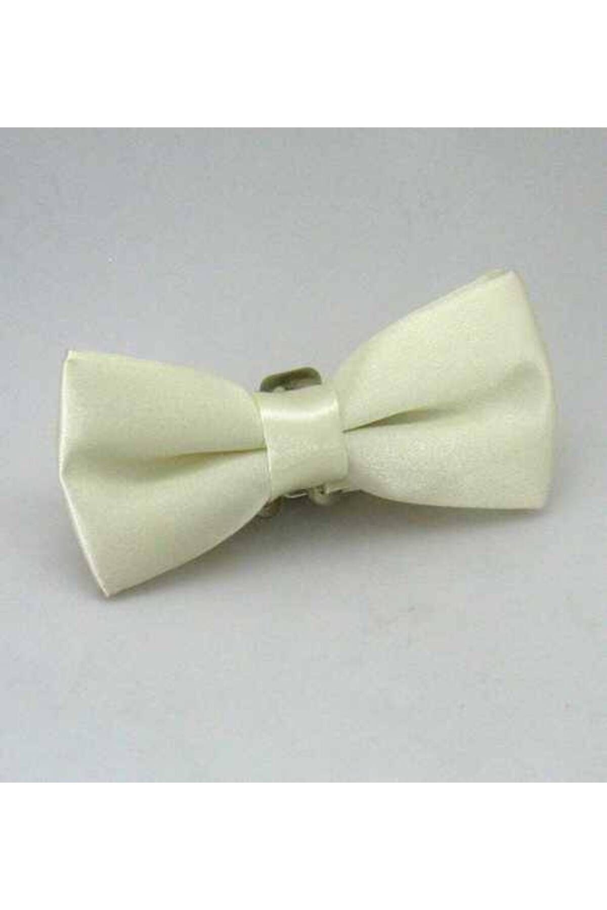 Gaffy Papion Din Satin De Culoare Uni Baieti Crem - Cp-06 Masculin - Single Dimension