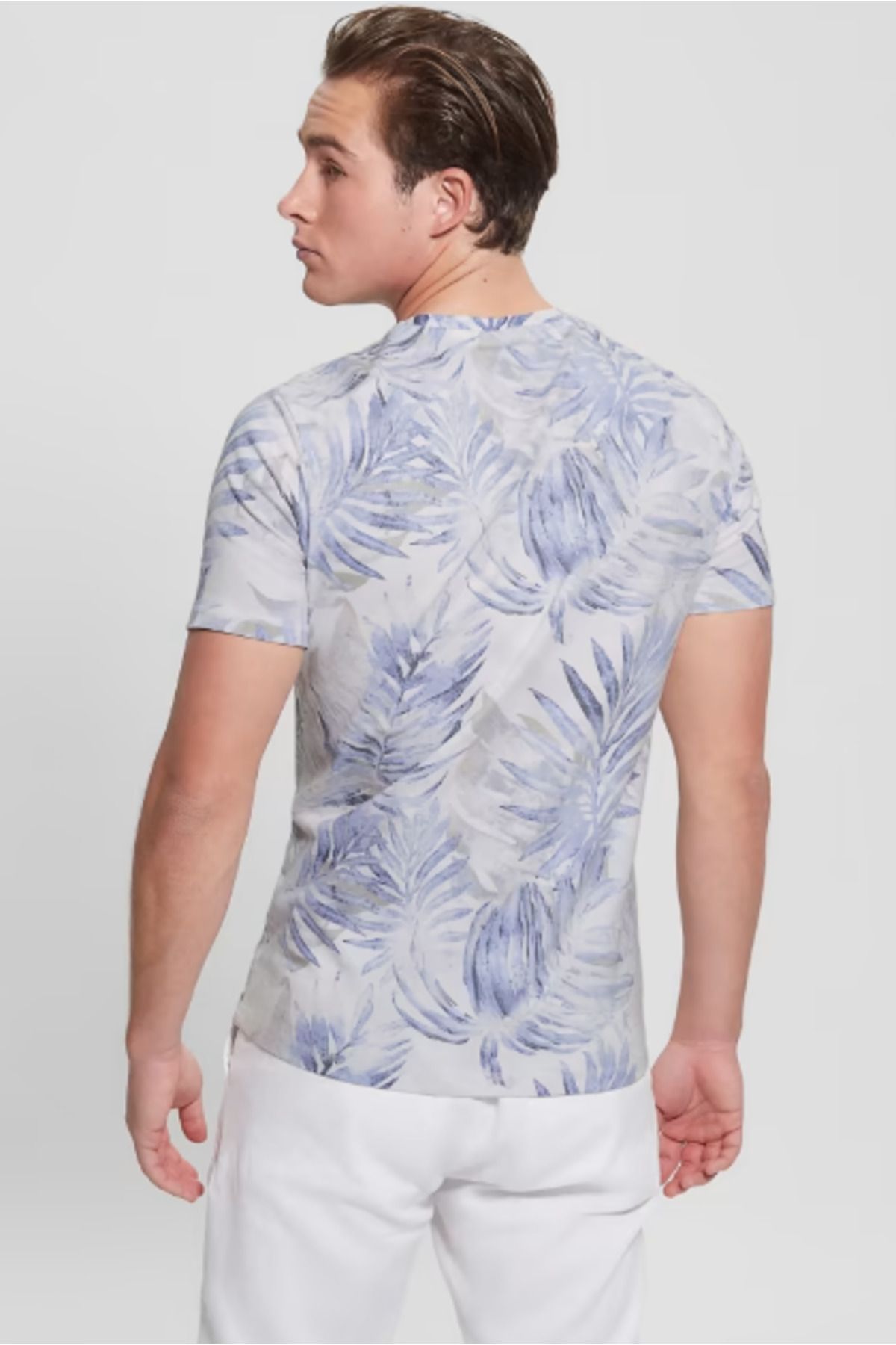 تی شرت آبی مردانه Flower t shirt اورجینال Guess