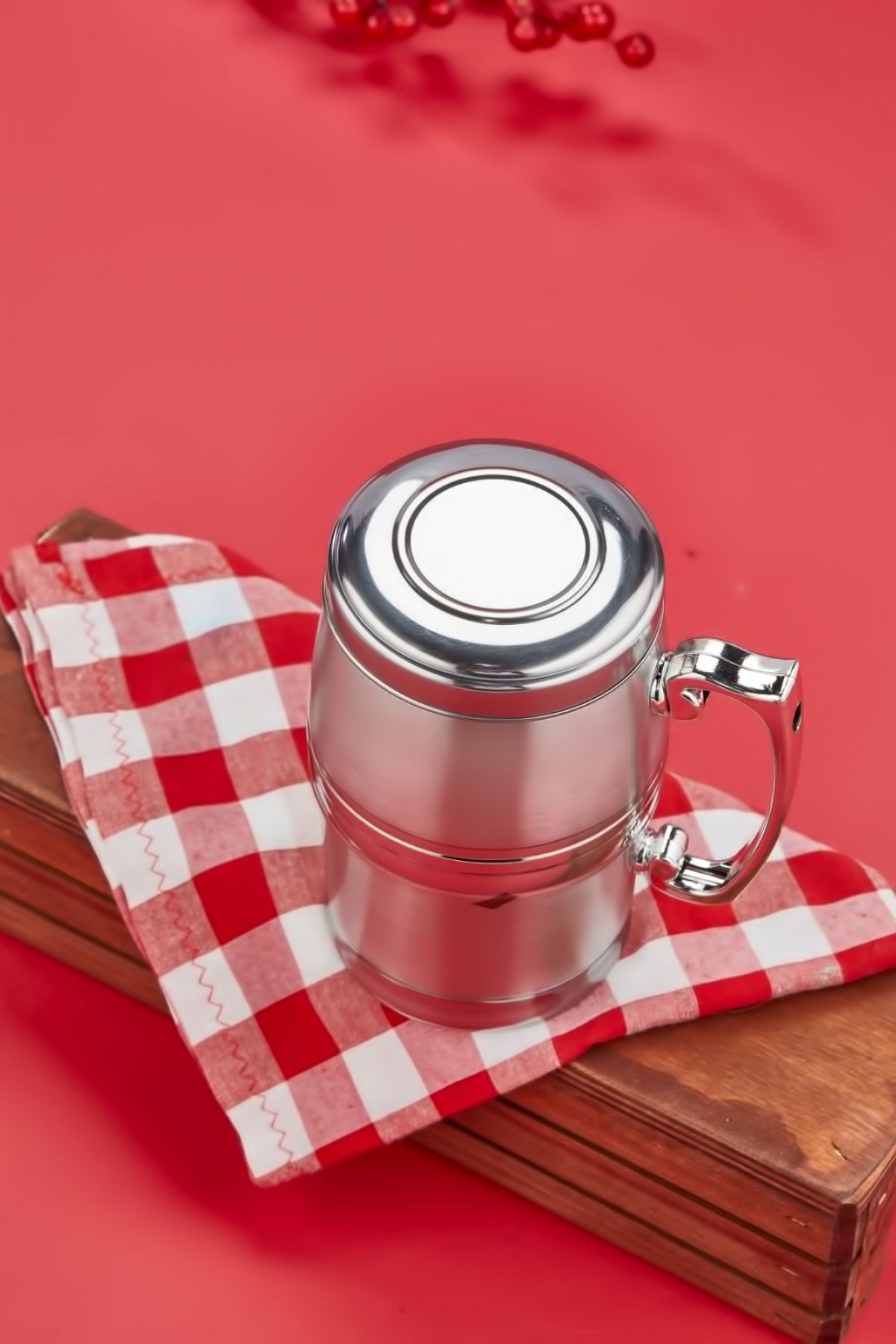 فلاسک خاکستری 380 میل فنجان استیل ضد زنگ Cooker