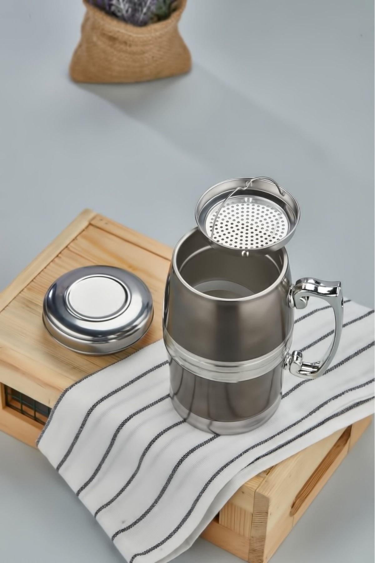 فلاسک خاکستری 380 میل استیل ضد زنگ لیوان اوتراسیت Cooker