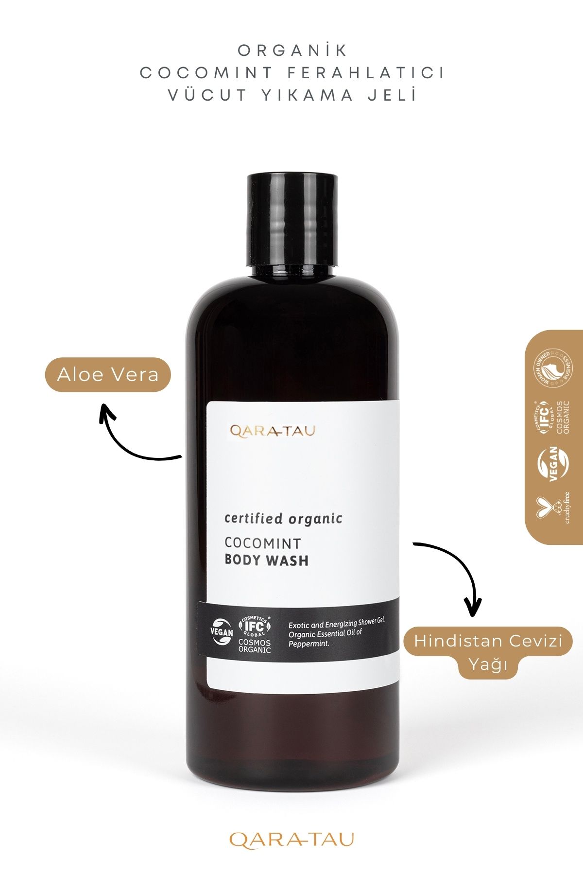 ژل شستشوی بدن با طراوت ارگانیک کوکومینت 400 میلی لیتر qaratau