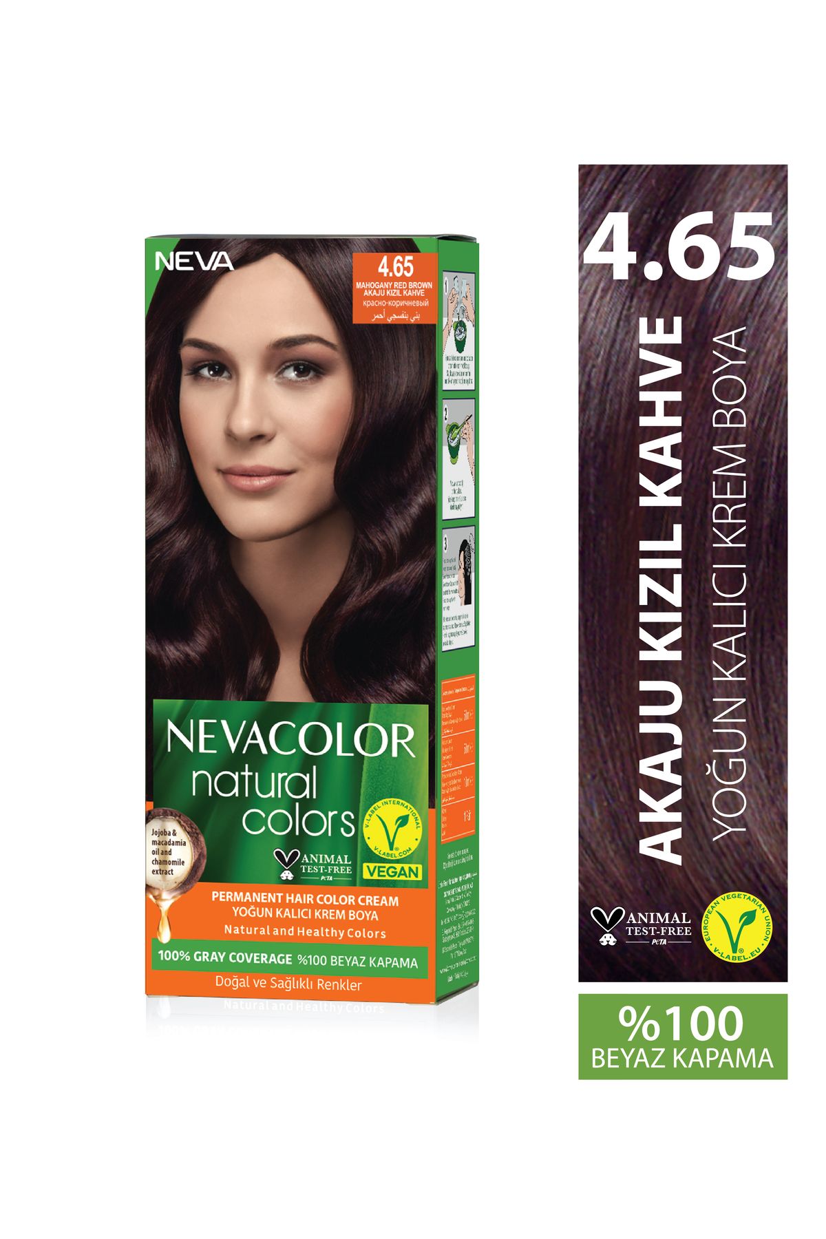 Neva Color Natural Colors 4.65 Набор перманентной крем-краски для волос AKAJU RED BROWN OTR05 NATURAL 4.65