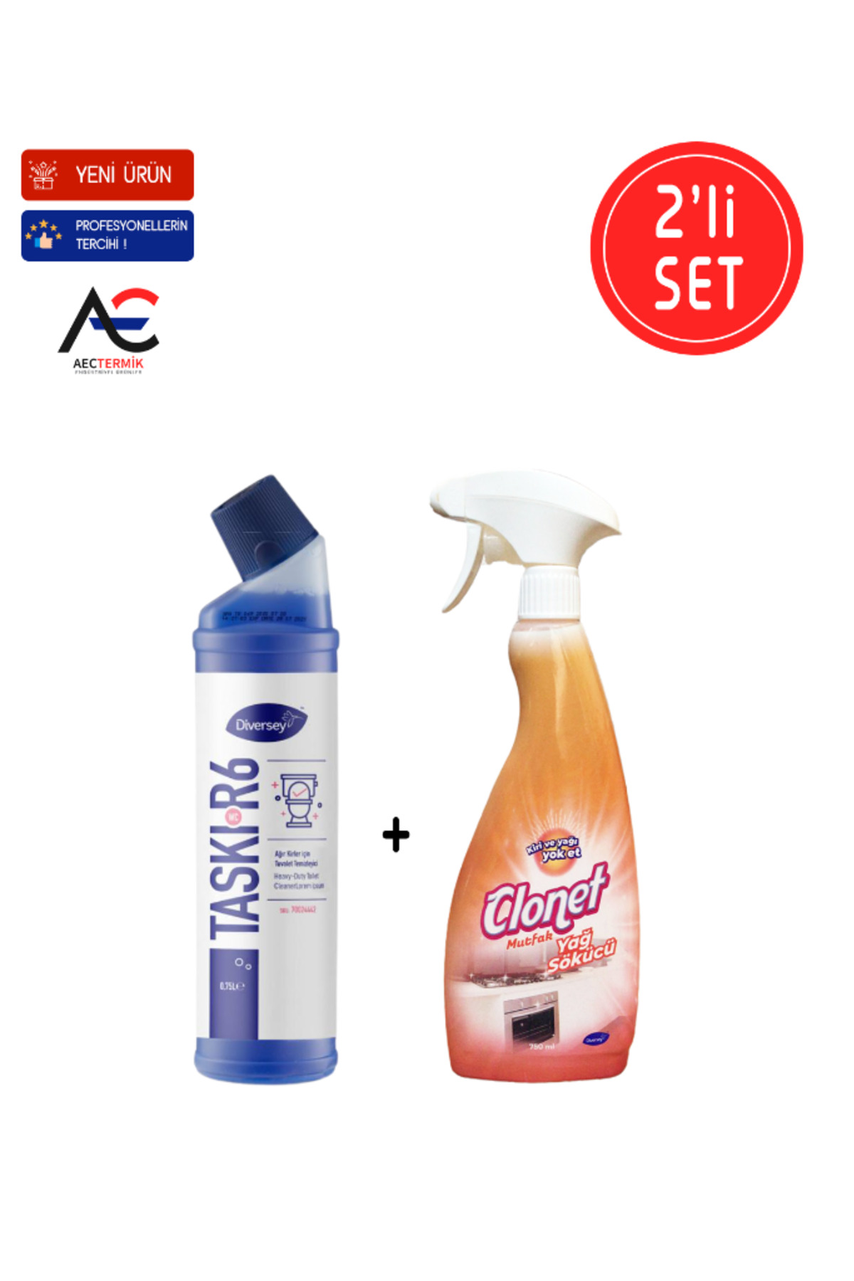 Diversey Clonet Temizlik Paketi ( 1 Adet Mutfak Temizleyici 1 Adet Tuvalet Temizleyici R6 ) 2'li Set