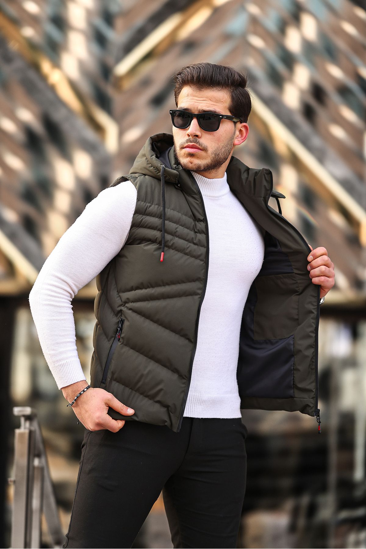 Boymen-Vestă pentru bărbați rezistentă la apă și vânt. Vestă gonflabilă 3