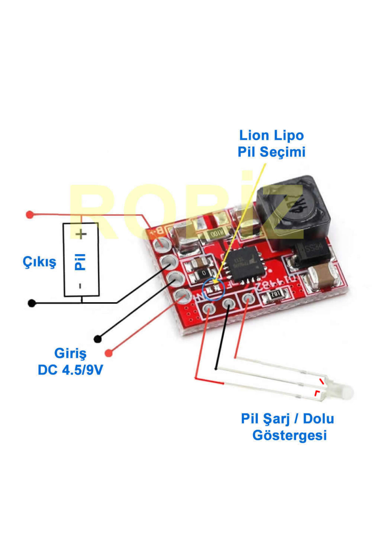 Tp5000 2a 3.6v Lipo Lifepo4 Pil Şarj Modülü 1s 4.2v Lityum Li-ıon Batarya Akü Mp3 Mp4 Tablet 8