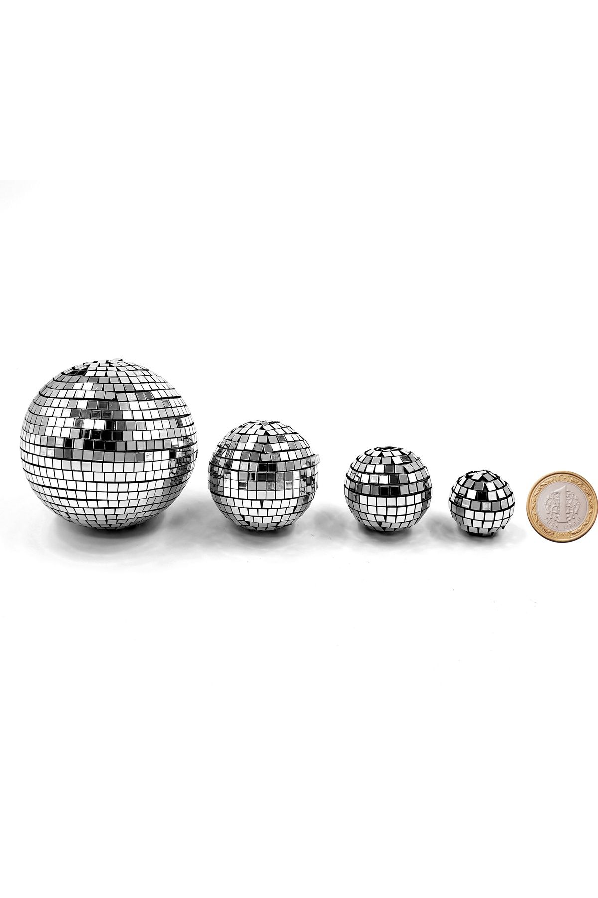 bizdenpastacılık-Disco Ball 2 cm 3 Pieces Gonderelectric Disco Ball Cake Ornament, Disco Ball Cake Decorations 7