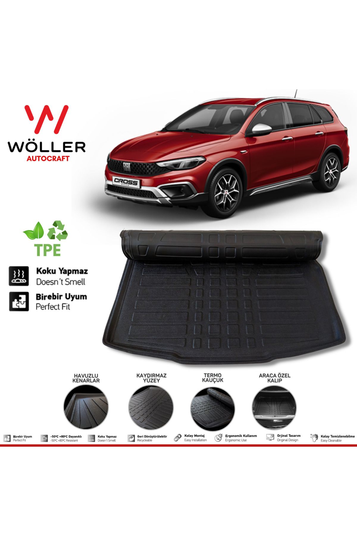 Багажный пул Wöller Fiat Egea Cross Wagon после 2022 года 3d Ultraflex Flexible wöllerultraflex150