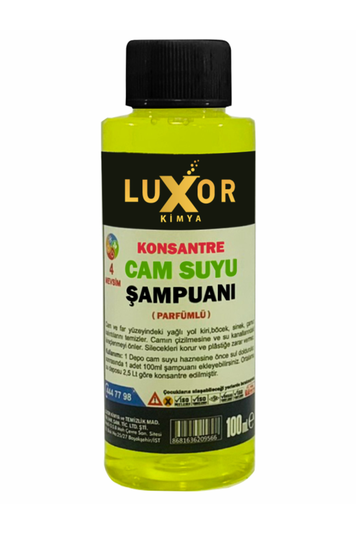 Luxor Kimya Konsantre Oto Cam Suyu Şampuanı 100ml 24 Adet