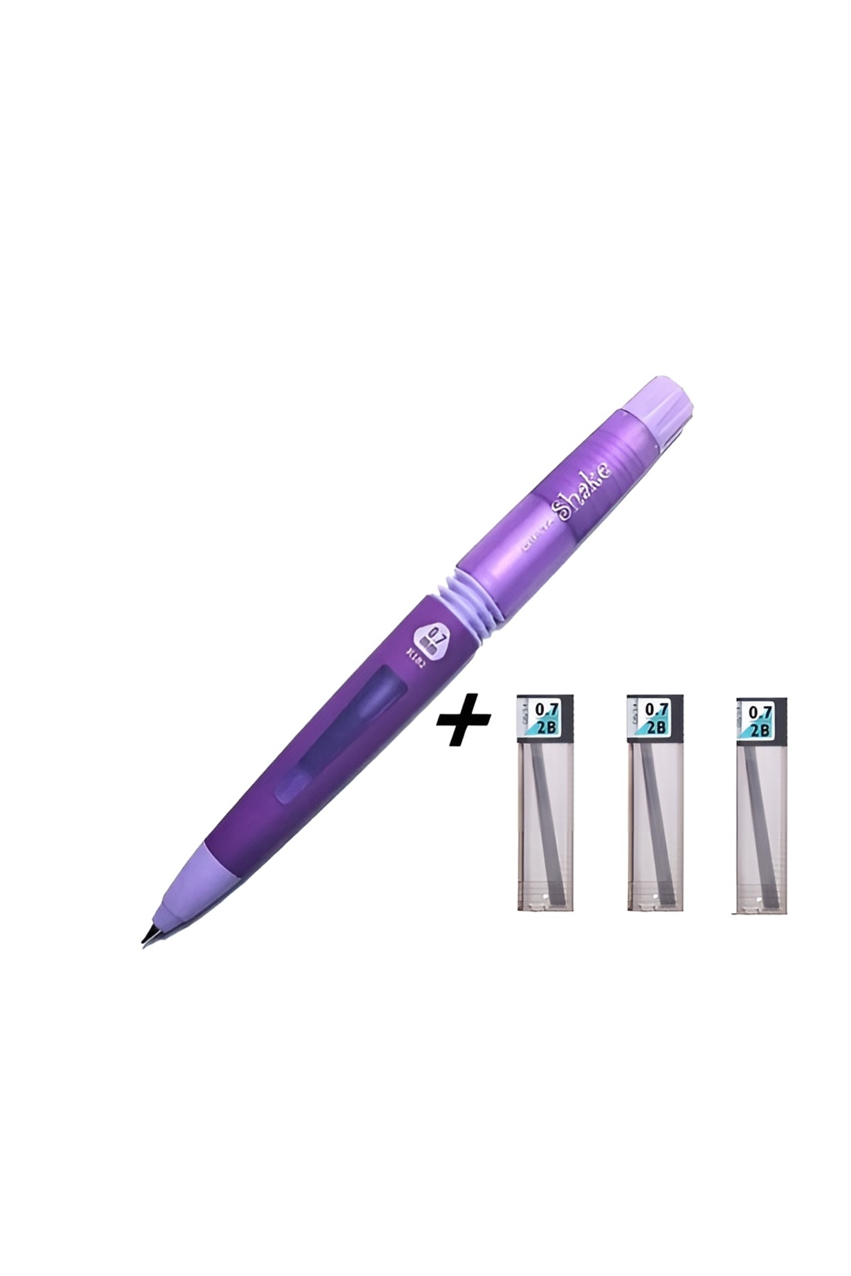 SHAKE VERSATILE PEN  0.7mm PURPLE &  3 PCS TOMBOW 0.7 tip