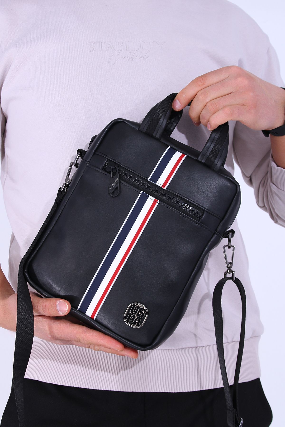 BASE. کیف دستی پولو اسن 23711 کیف مسنجر کیف شانه مشکی U.S. Polo Assn.