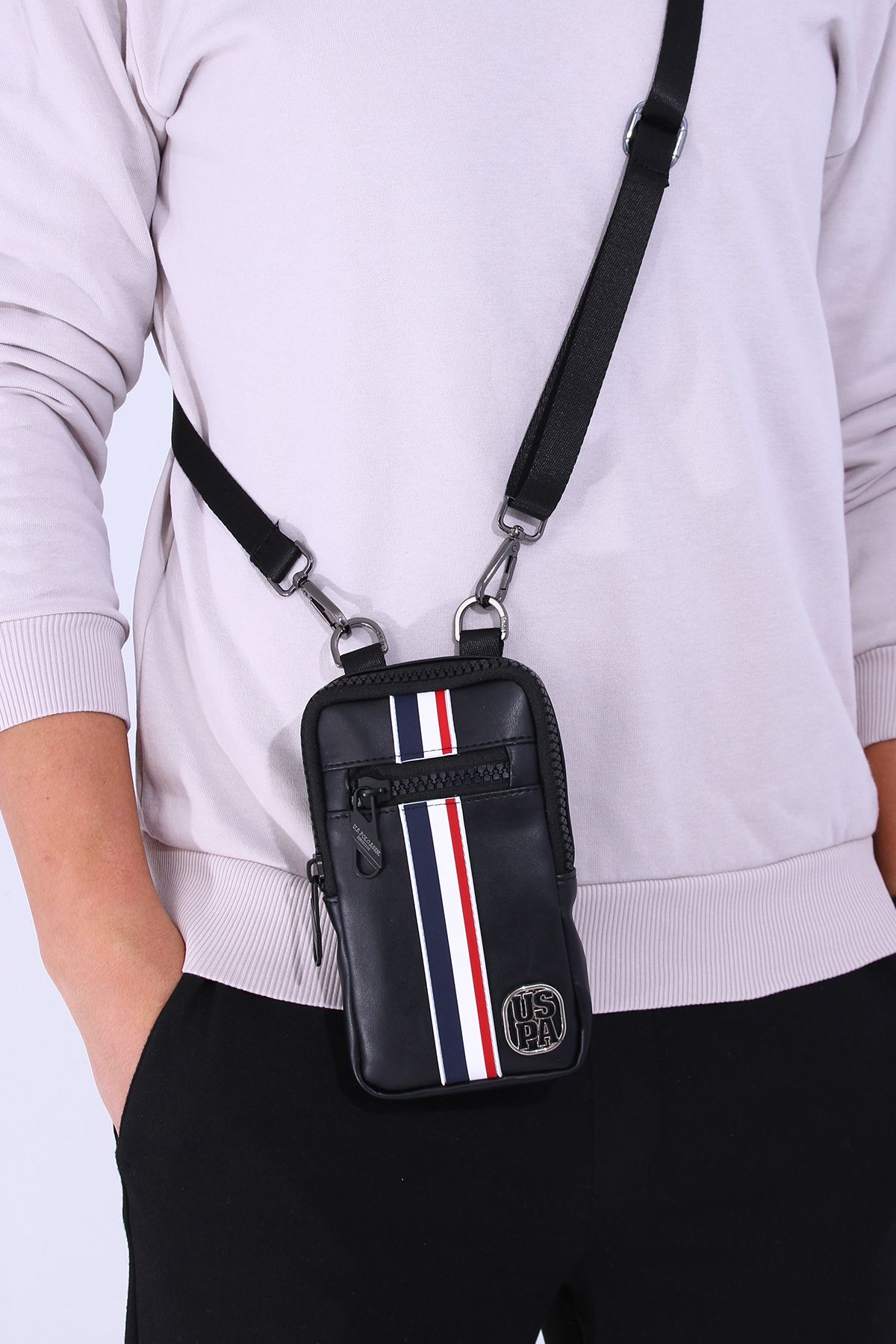 BASE. کیف شانه Polo Assn 23708 جای تلفن کیف مسنجر کیف مسنجر BLACK U.S. Polo Assn.