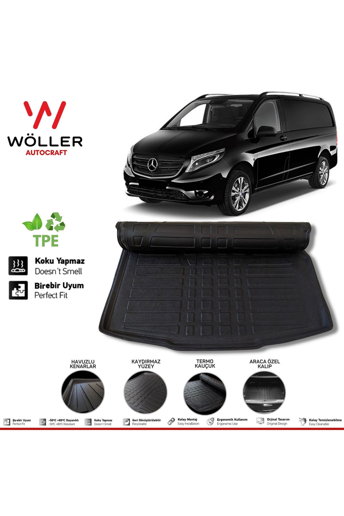 Багажный пул Wöller Mercedes Vito Tourer 8+1 после 2014 г. 3d Ultraflex Flexible wöllerultraflex138