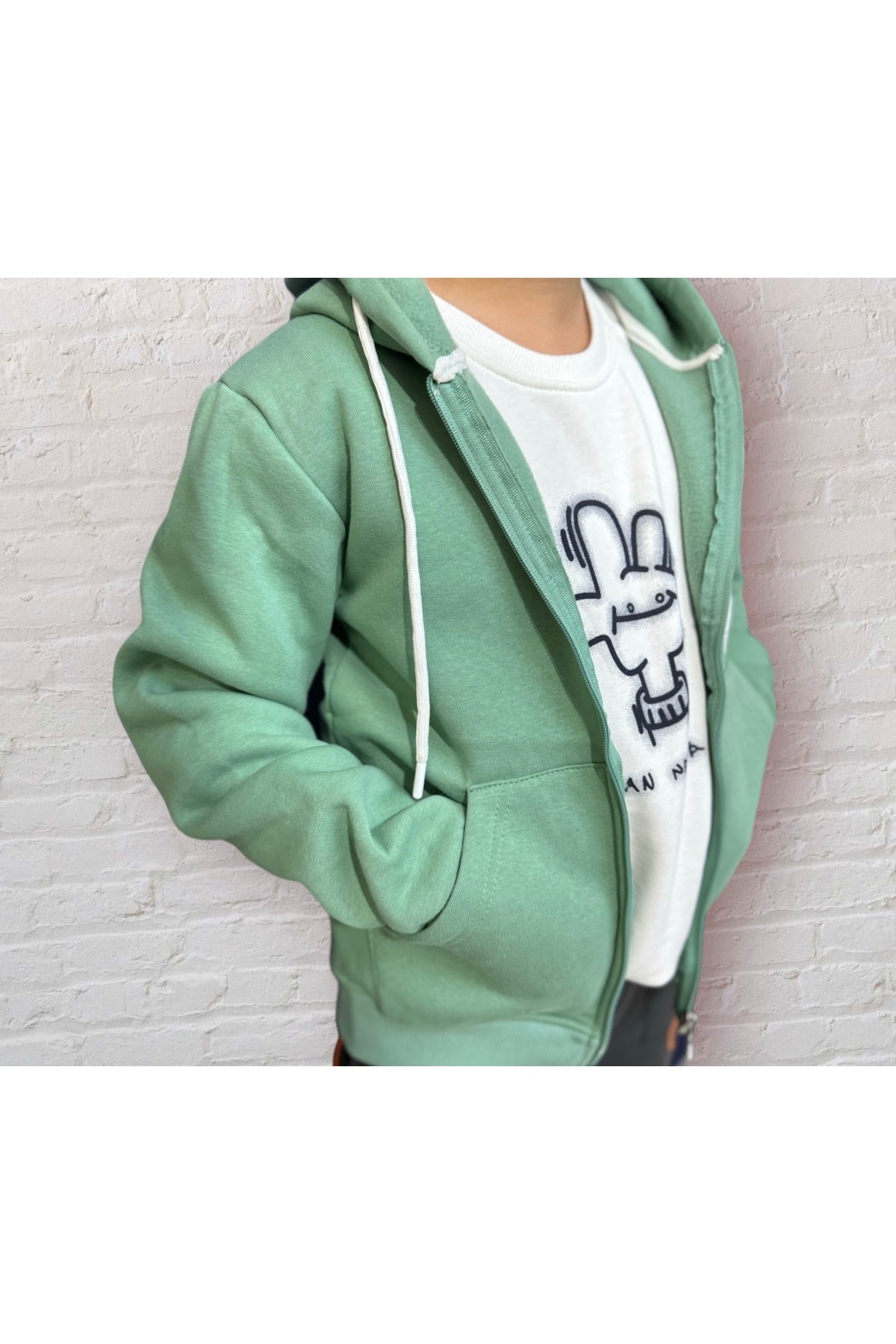 سویشرت پسرانه سبز İvven's | 1313-02 اورجینال - تصویر 5