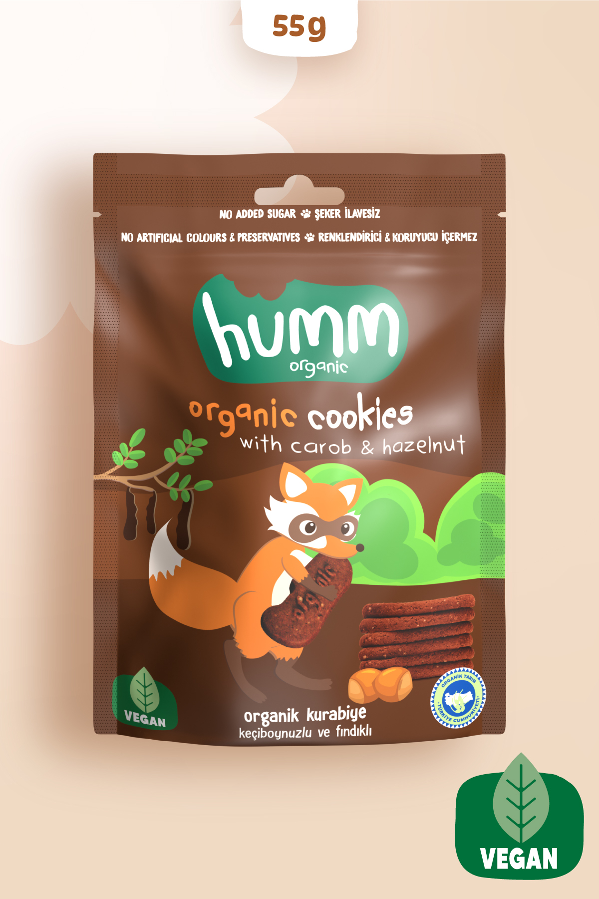 Carob Hazelnut Cookies 55 Gr