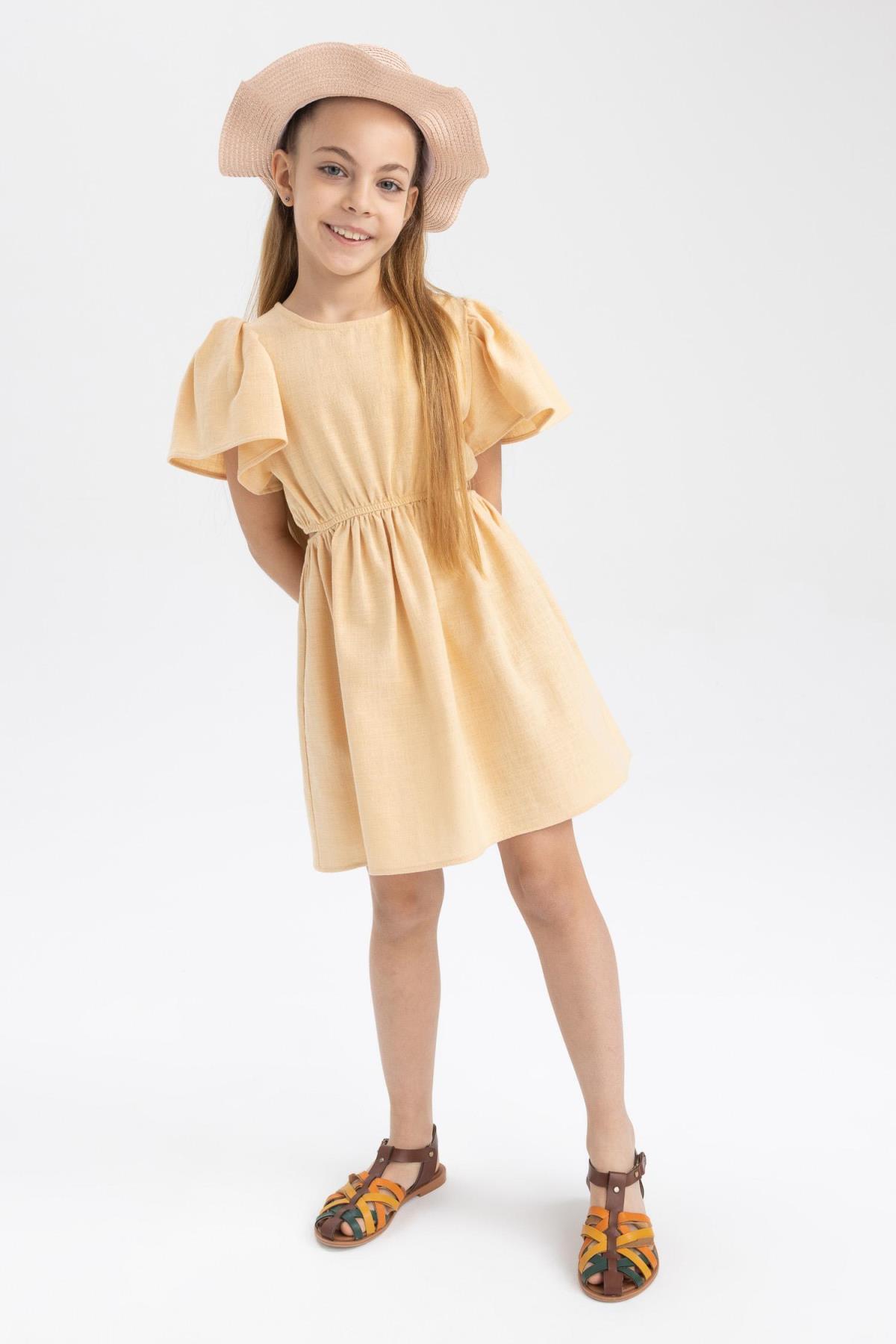 لباس مجلسی دخترانه بژ دفکتوDefacto | Z8283A623SM اورجینال - تصویر 5