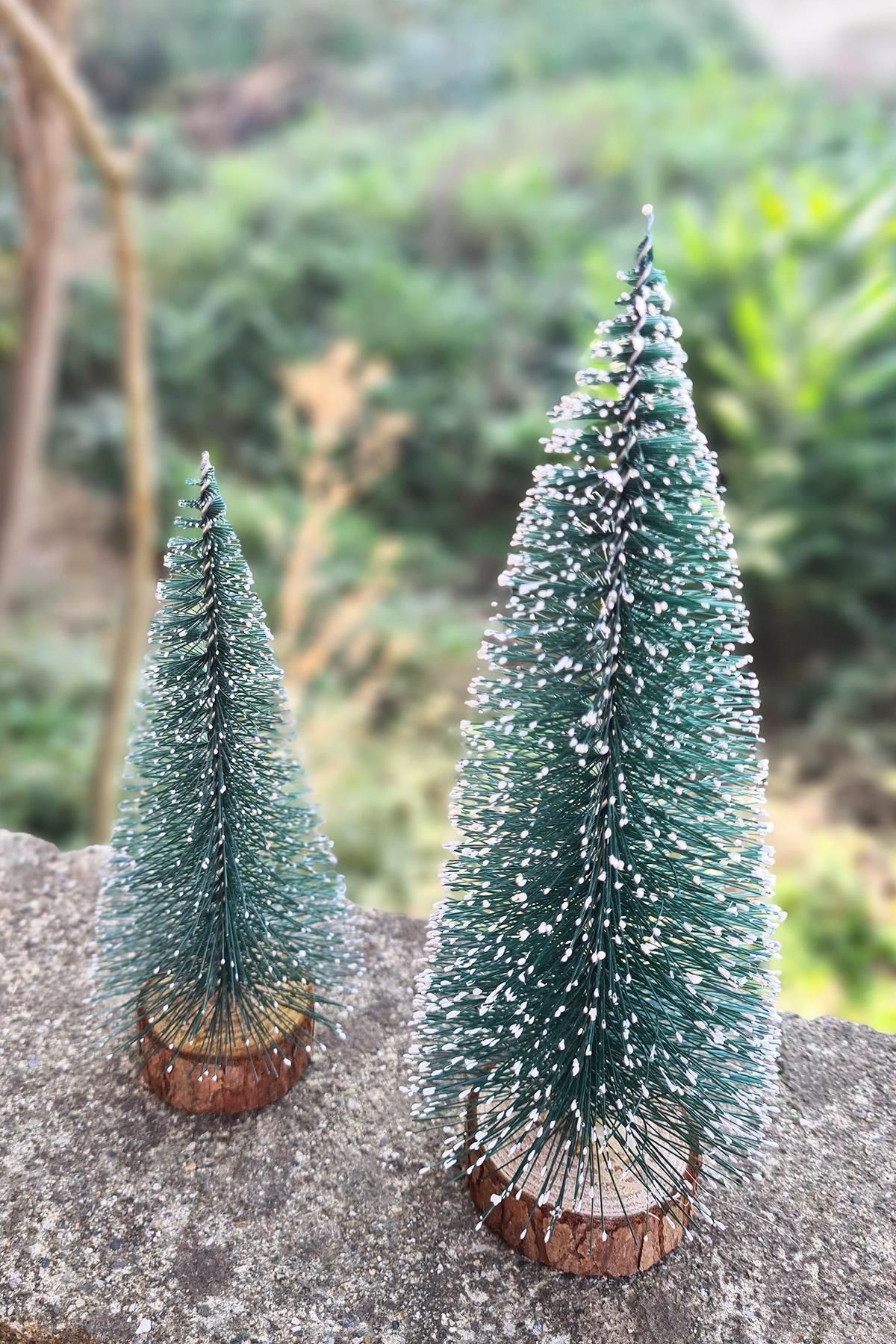 PEKSHOP-Christmas Tree Set of 2 Table Top Christmas Trees 2 Pieces - Large and Medium Size Christmas Tree 3