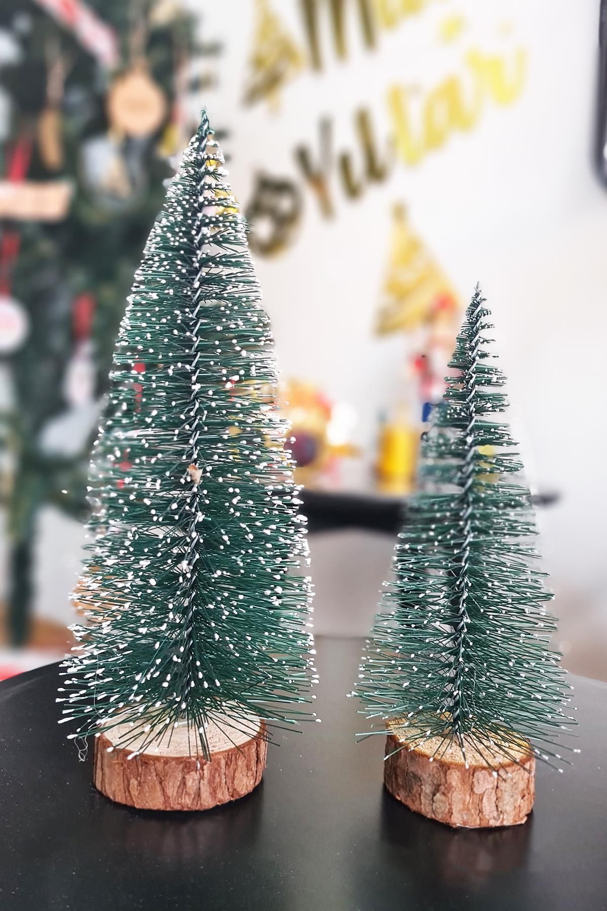PEKSHOP-Christmas Tree Set of 2 Table Top Christmas Trees 2 Pieces - Large and Medium Size Christmas Tree 2