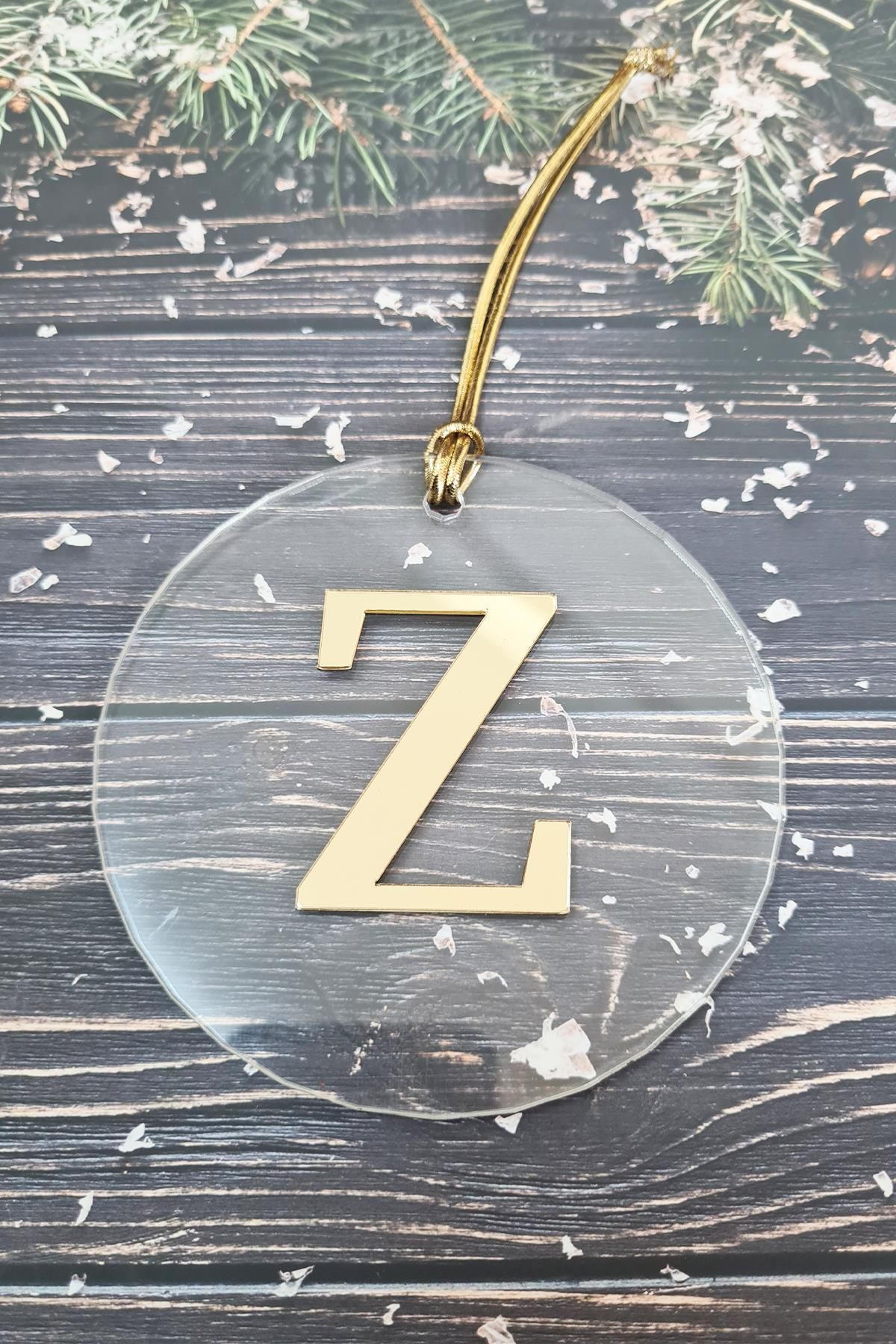 PEKSHOP-New Year's Tree Ornament with Initials - Gold Initial New Year's Ornament 1