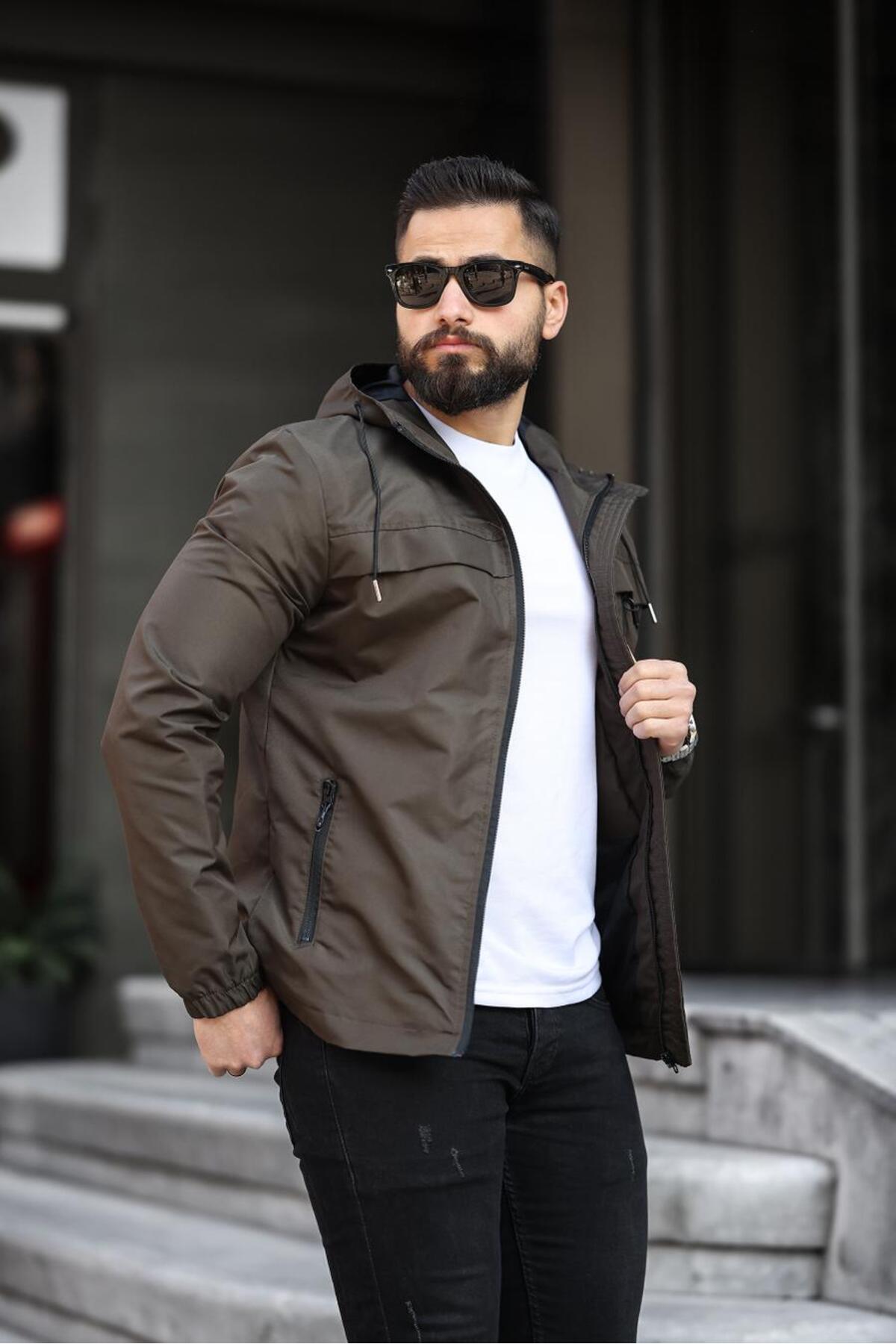 Mevsimlik Mont Erkek — خاکی İçiKrklüSiyah — تصویر 3 از 4