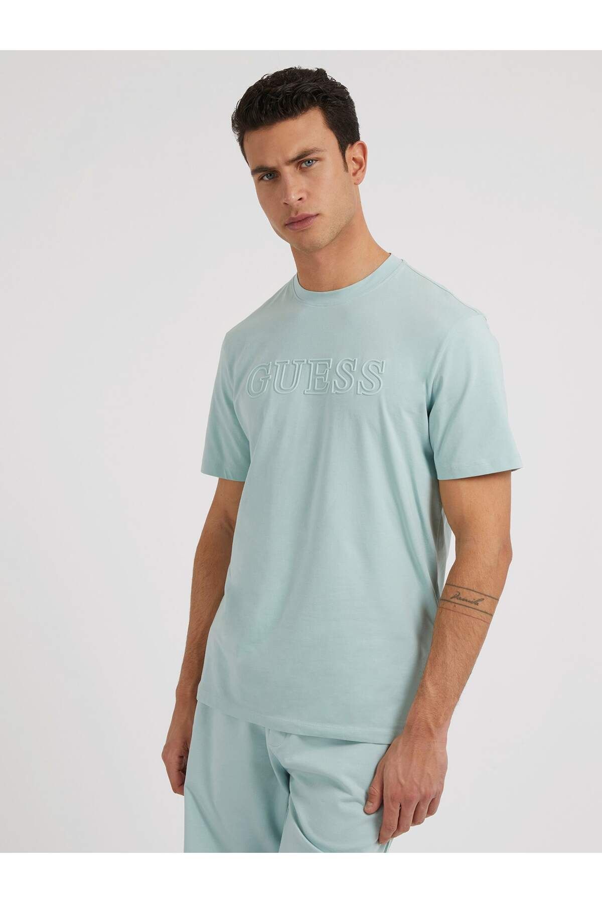 تی شرت سبز مردانه SS Alphy Green Guess