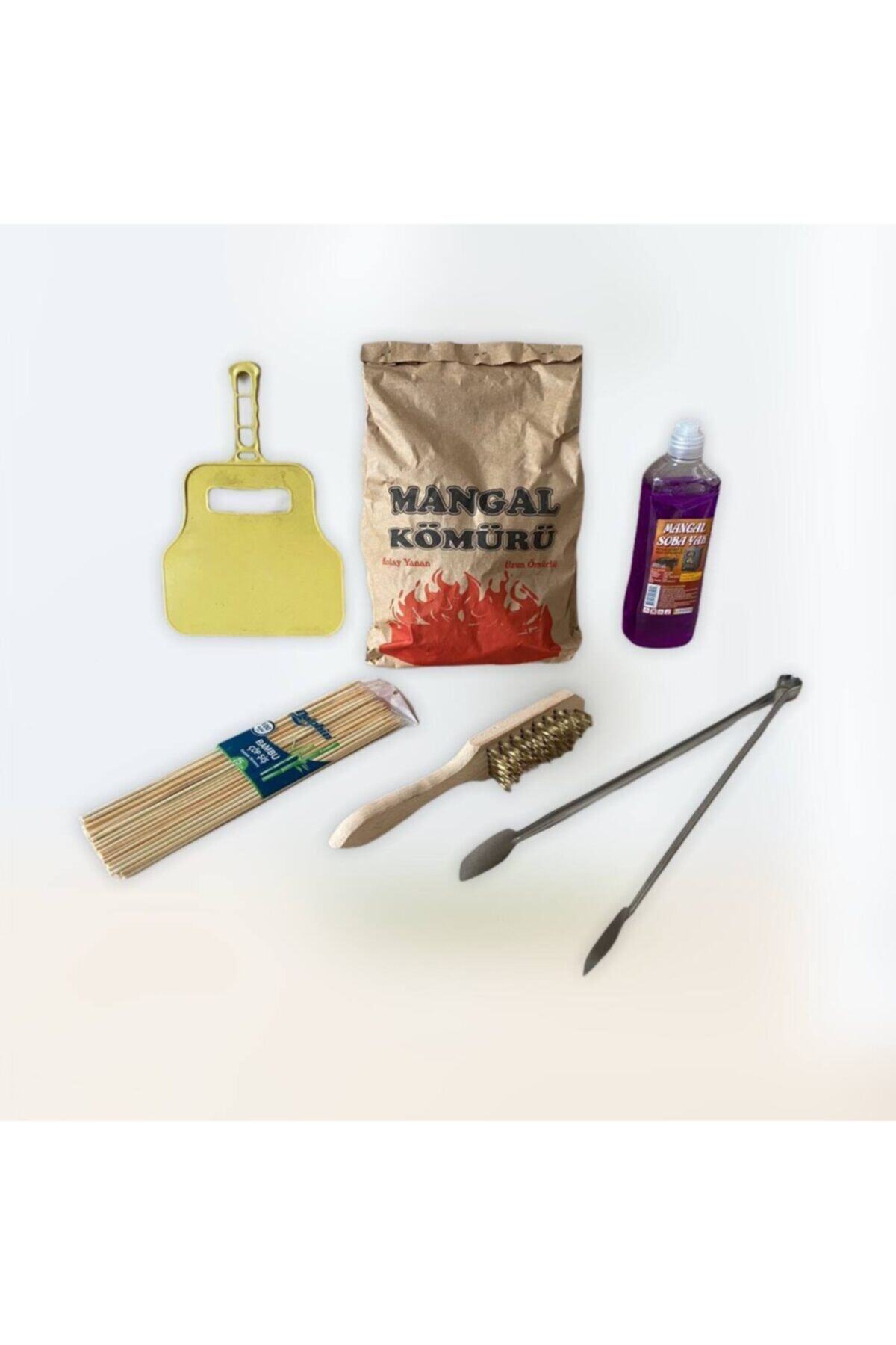 6’lı Mangal, Barbekü, Piknik Seti (KÖMÜR, 100 ADET ÇÖP ŞİŞ, JEL YAKIT, YELPAZE, FIRÇA, MAŞA)