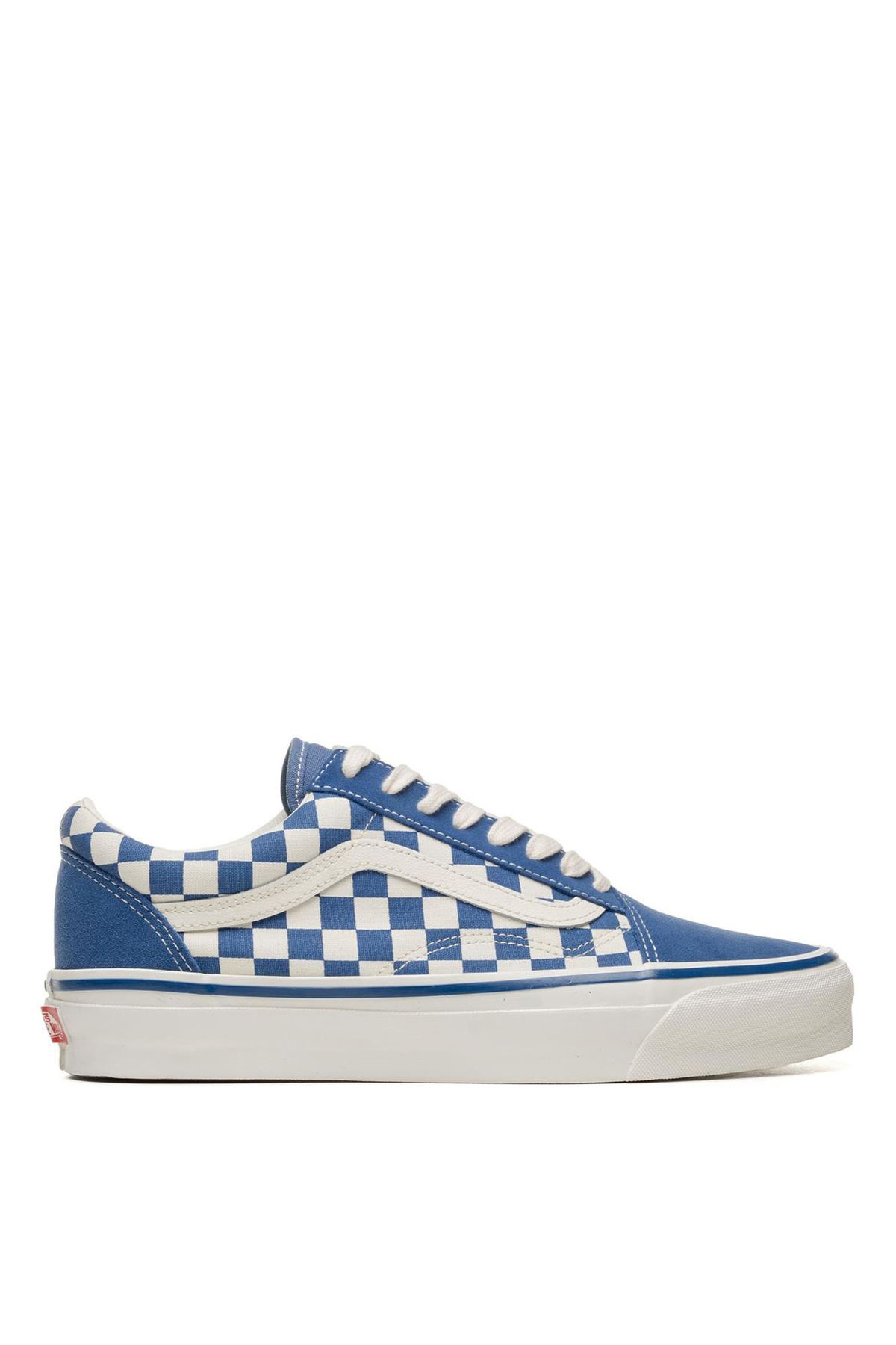 Old skool checkered vans blue on sale
