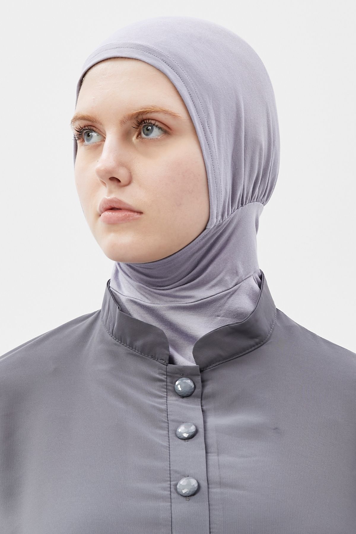 Altobeh-Hijab damă practic cu guler pentru gât - Bonnet sportiv - gri 8