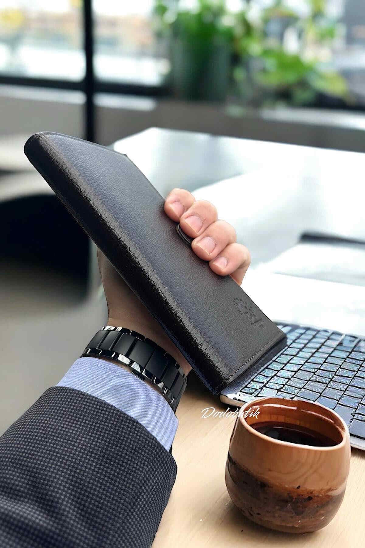 کیف پول مردانه قهوه ای بلند با تلفن چرمی واقعی Dodo4men