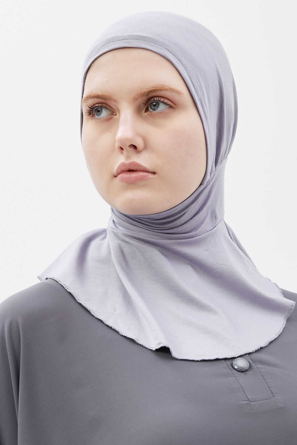 Altobeh-Hijab damă practic cu guler pentru gât - Bonnet sportiv - gri 4