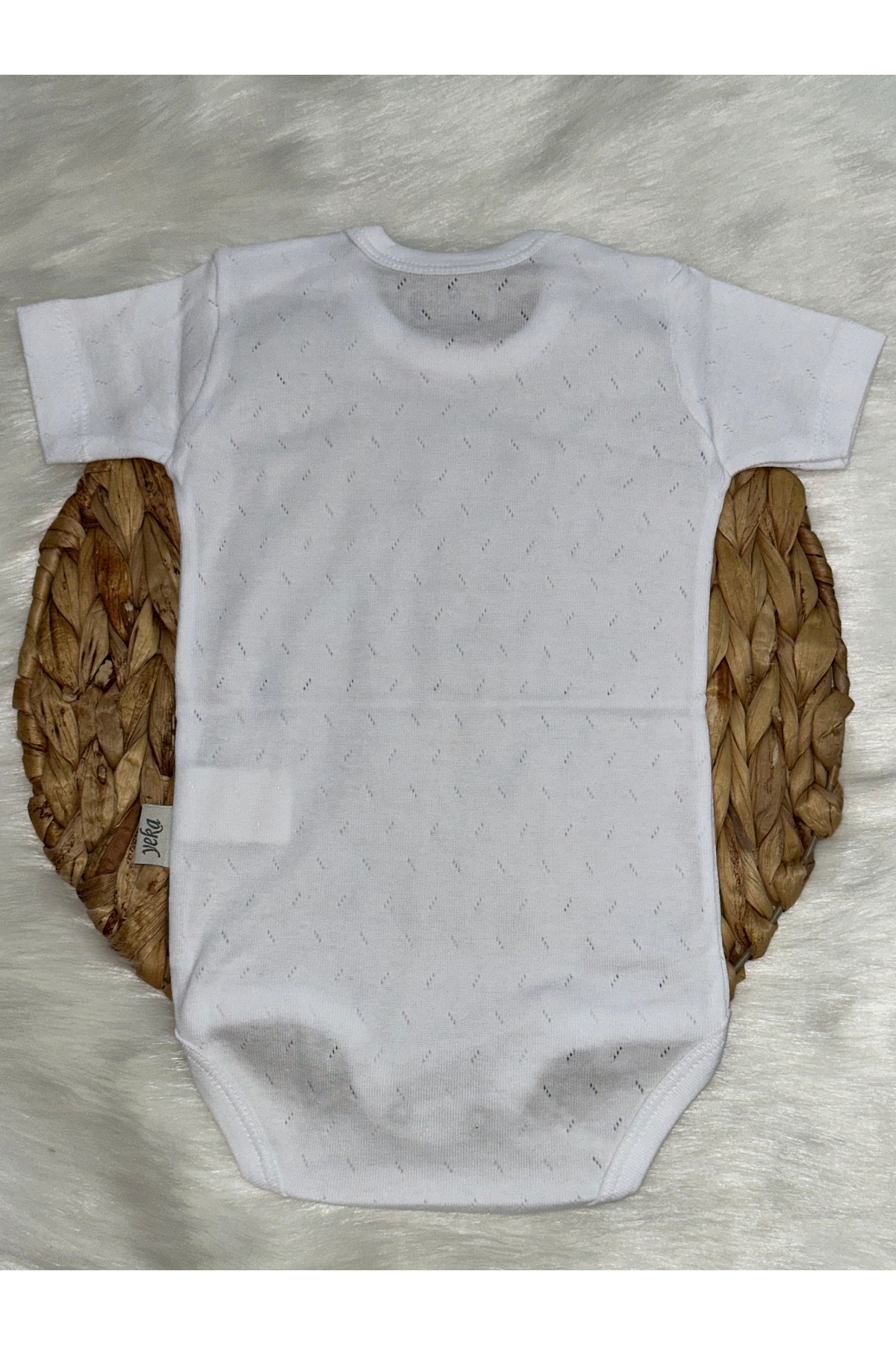 بادی نوزادی دخترانه سفید YEKA BEBE | Kısa Kol اورجینال - تصویر 3