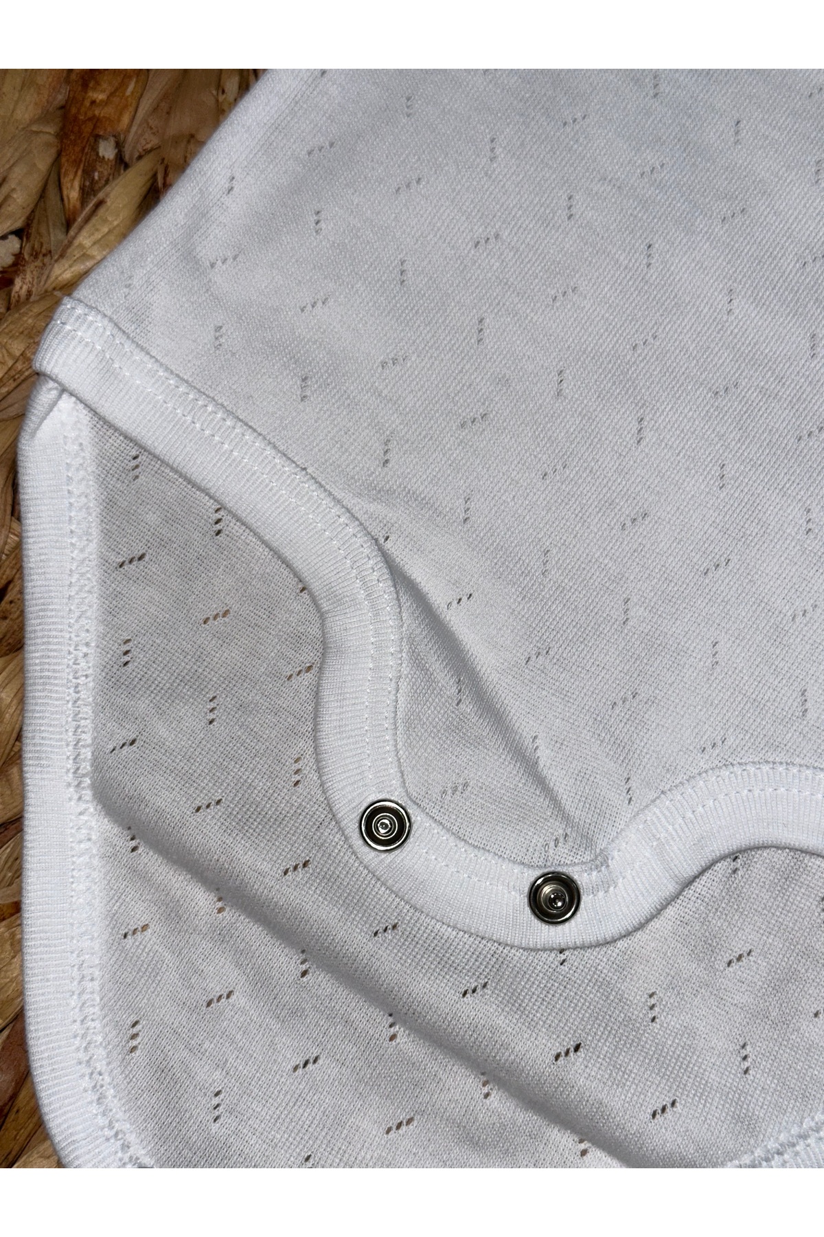 بادی نوزادی دخترانه سفید YEKA BEBE | Kısa Kol اورجینال - تصویر 4