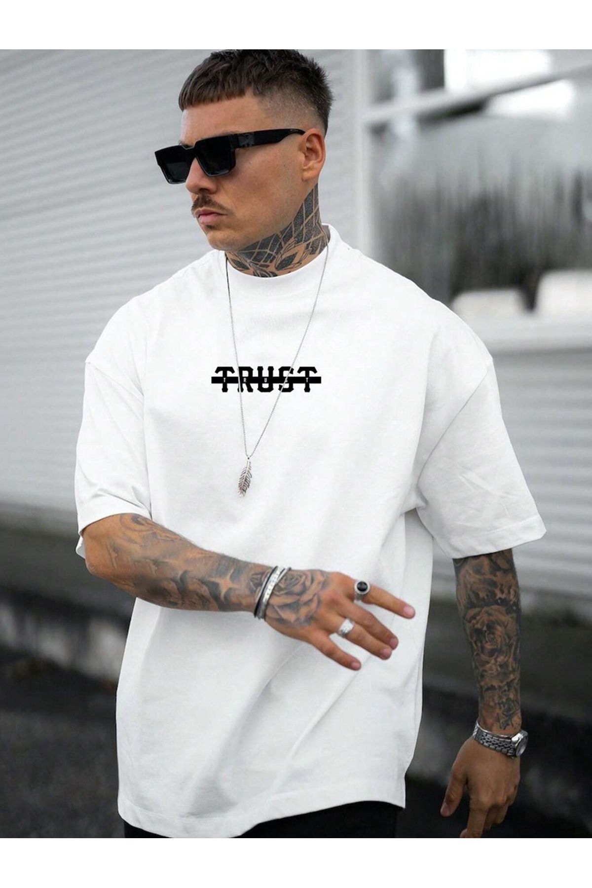 YUVEST Tričko Blackrock - Oversize Tričko s krátkým rukávem s Crew Neck