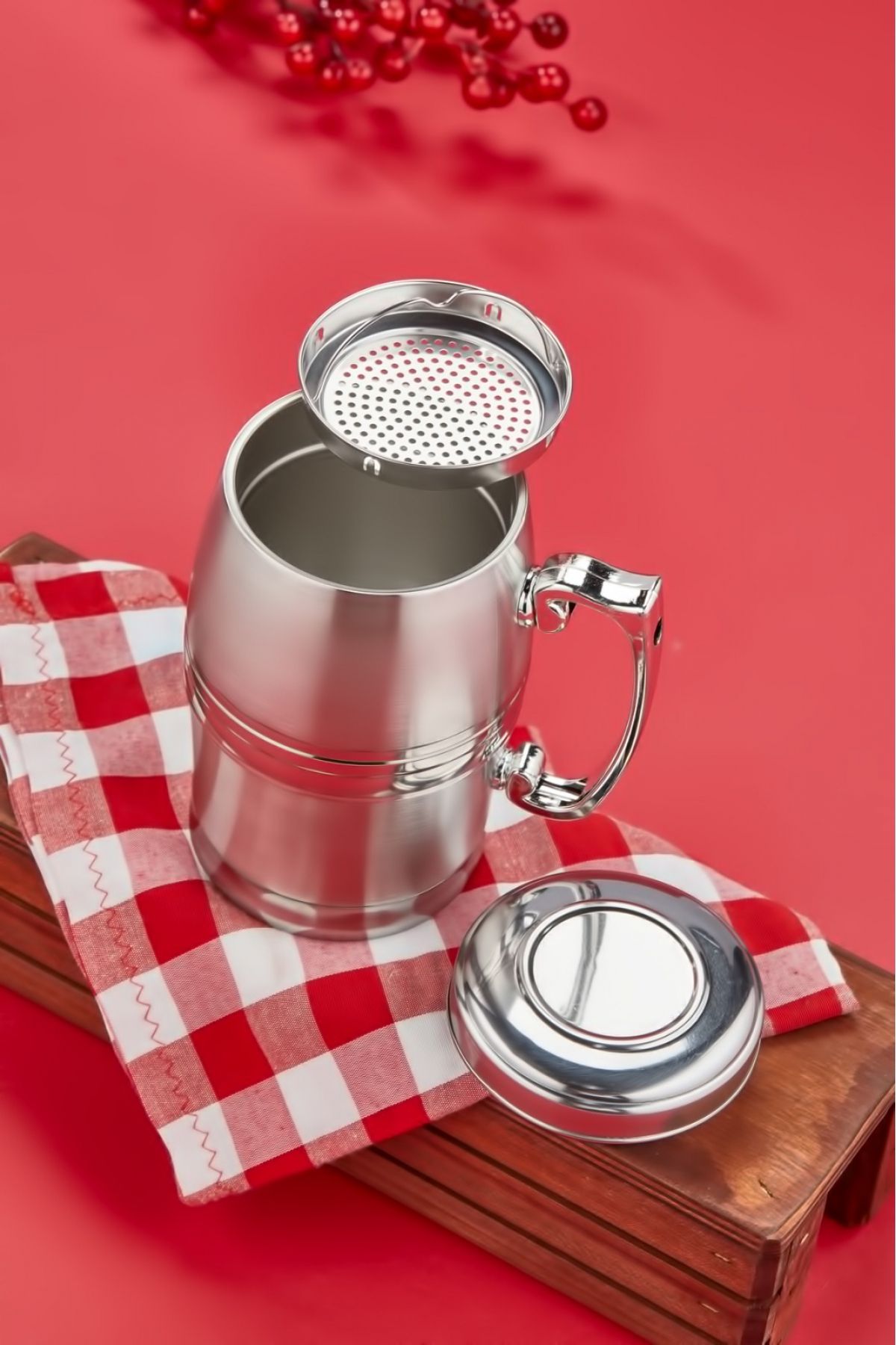 فلاسک خاکستری 380 میل فنجان استیل ضد زنگ Cooker