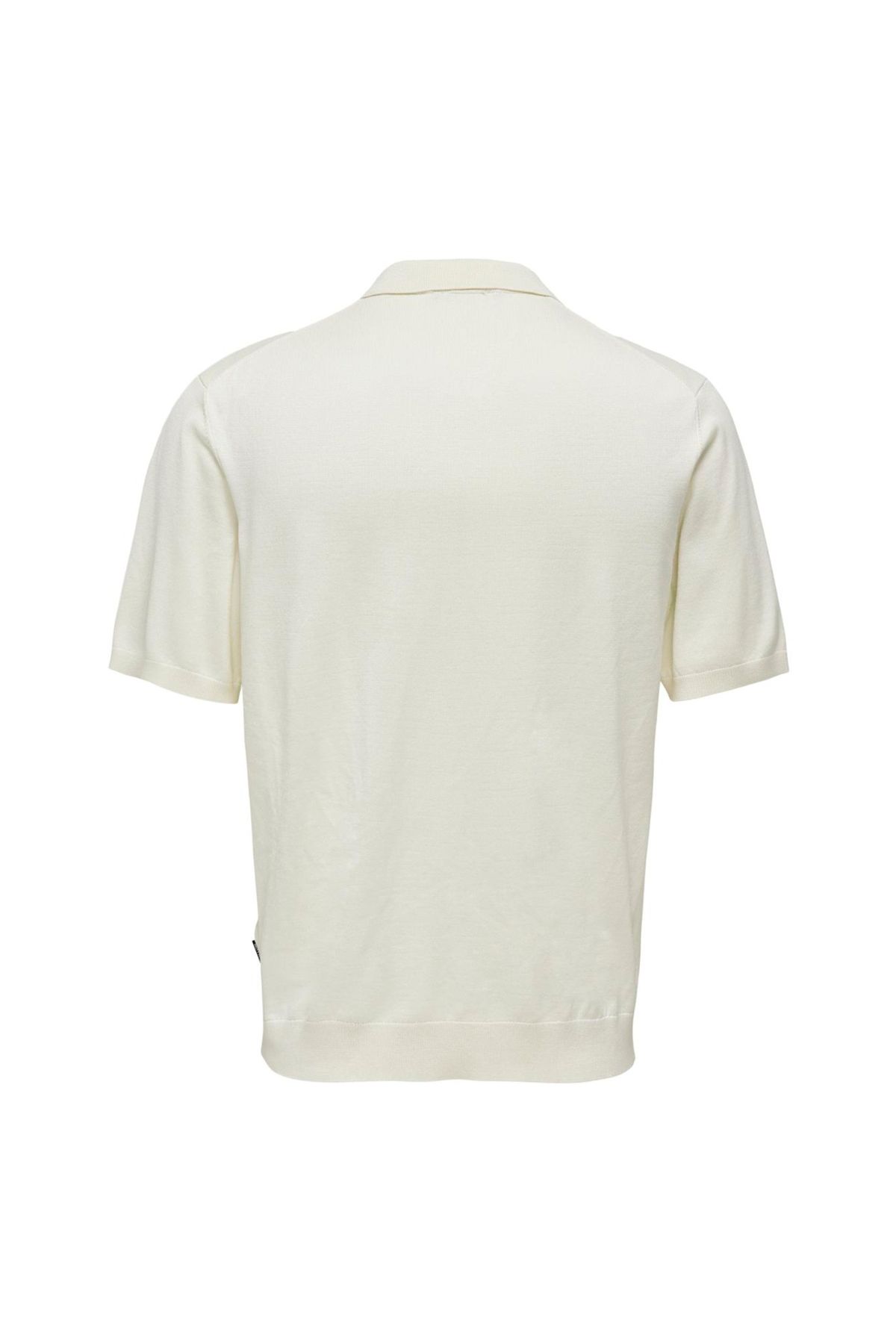 تی شرت پولو مردانه کرم ساده ONSWYLER LIFE REG 14 SS ZIP POLO KN Only & Sons