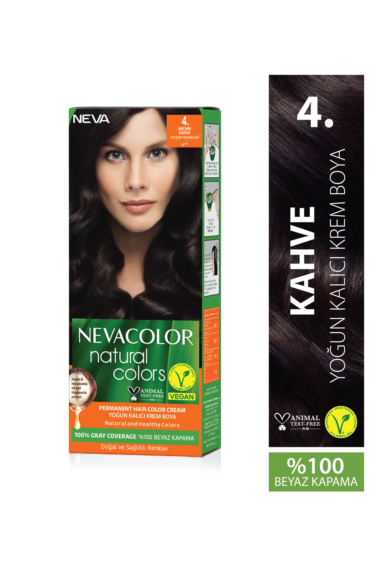 Neva Color Natural Colors 4. Набор перманентной крем-краски для волос КОРИЧНЕВЫЙ OTR05 NATURAL 4