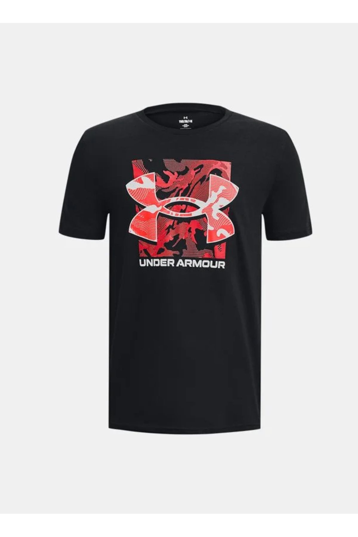 تی شرت مشکی مردانه طرح دار سیاه پوست 1377317 001 UA جعبه آرم Camo SS MFO Under Armour